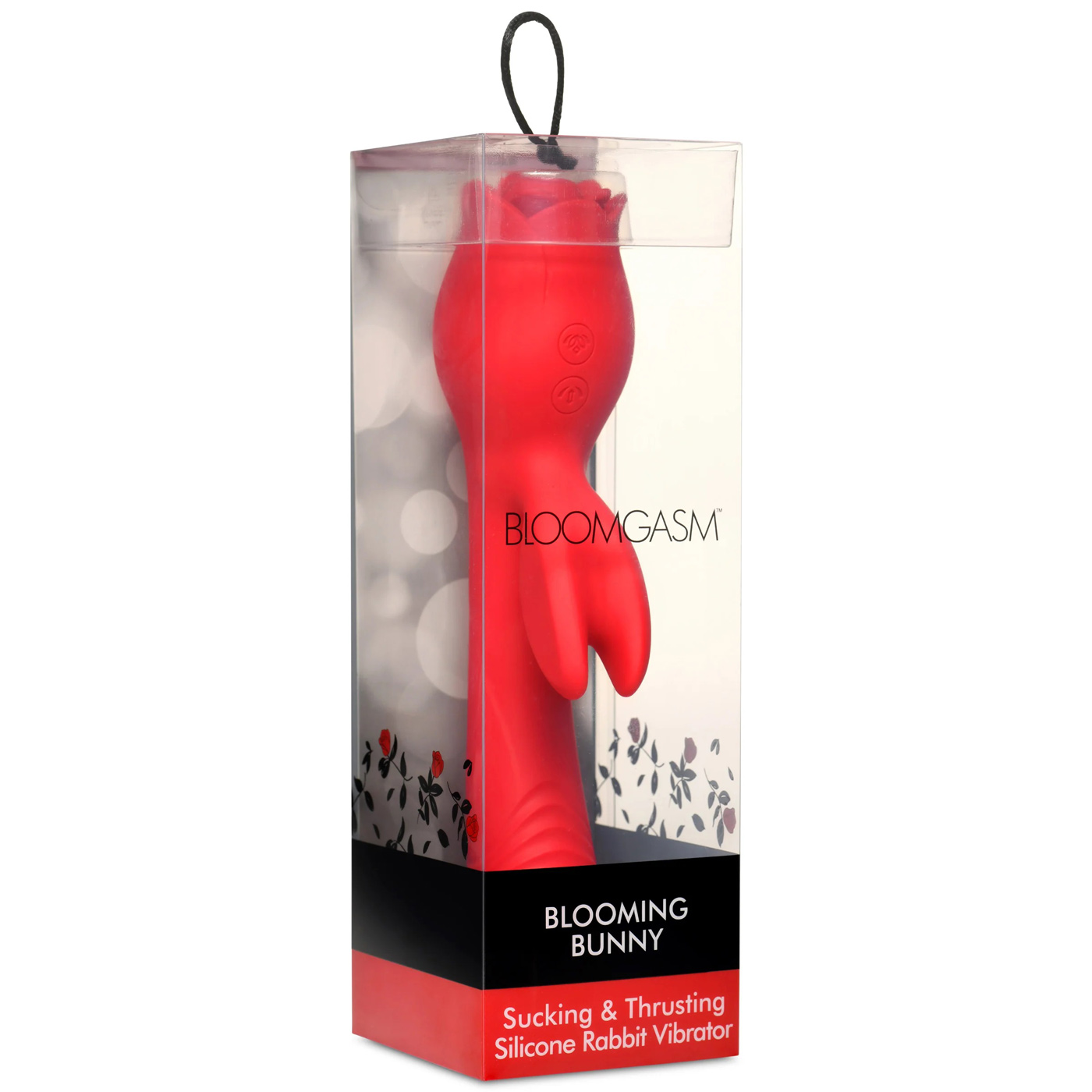 XR Brands - Blooming Bunny Sucking and Thrusting Silicone Rabbit Vibrator - Red - Clit Stimulators