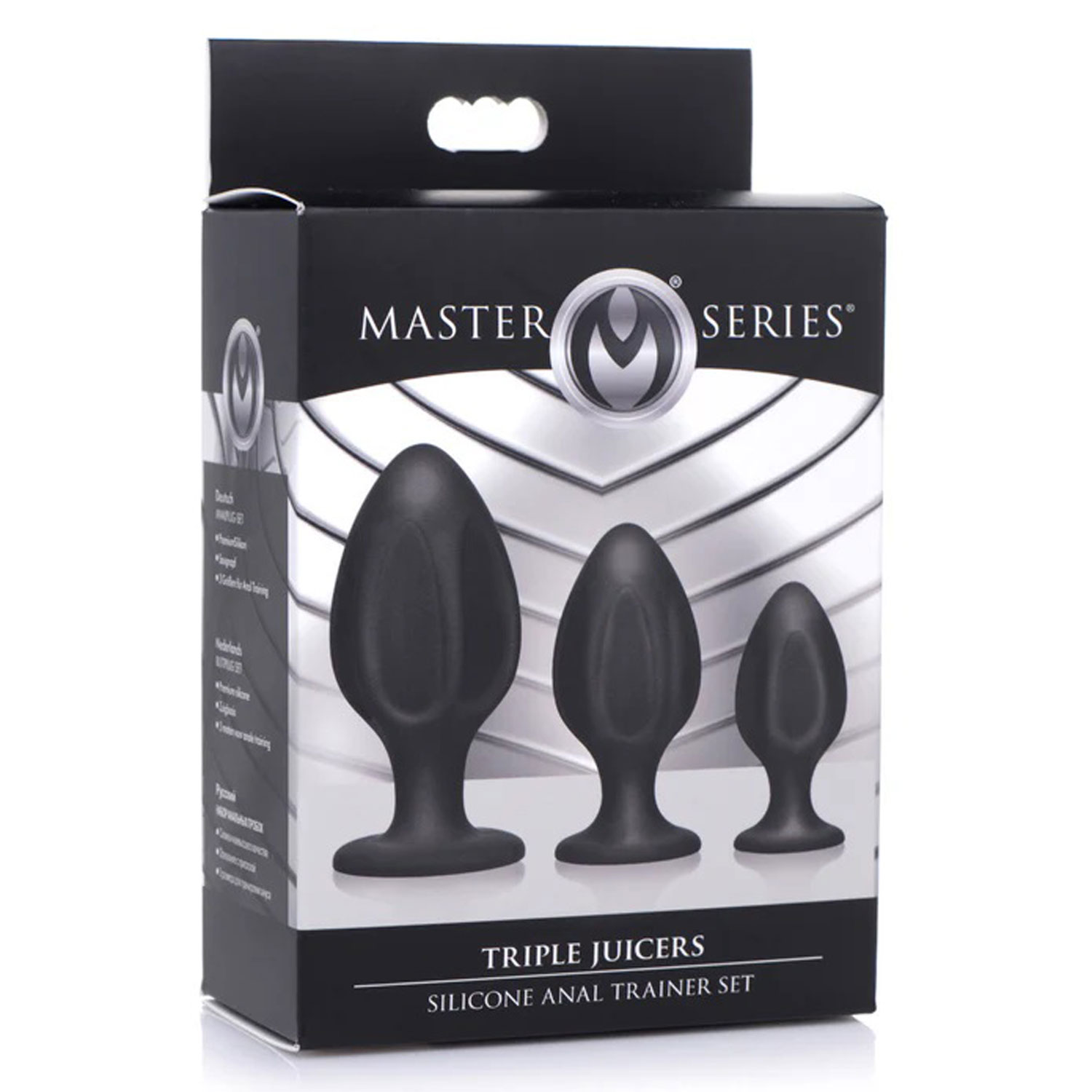 XR Brands - Triple Juicers Silicone Anal Trainer Set - Black - Anal Toys & Stimulators