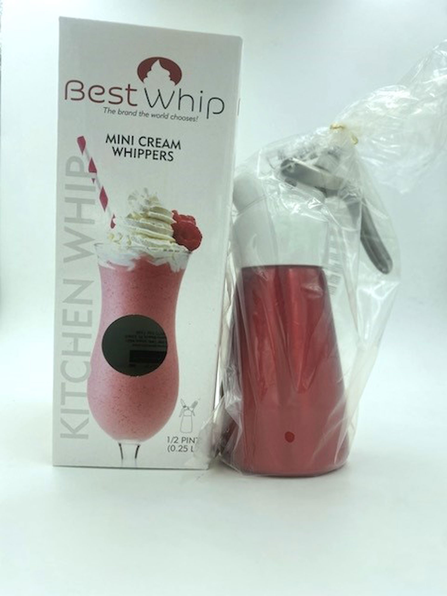 J.S. Marketing - Mini Cream Whipper 1/2 Pint - Red - Edible
