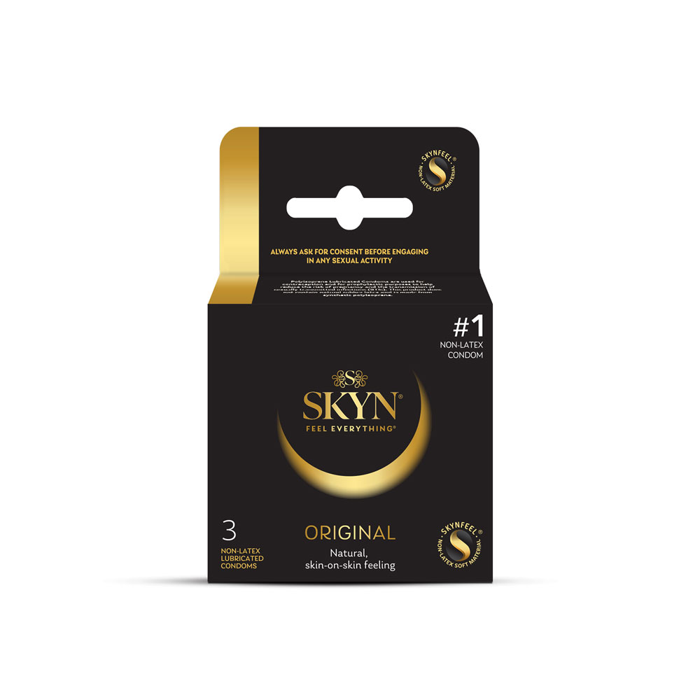 Paradise Marketing - Skyn Original - Non-Latex Lubricated Condoms - 3 Pack - Condoms
