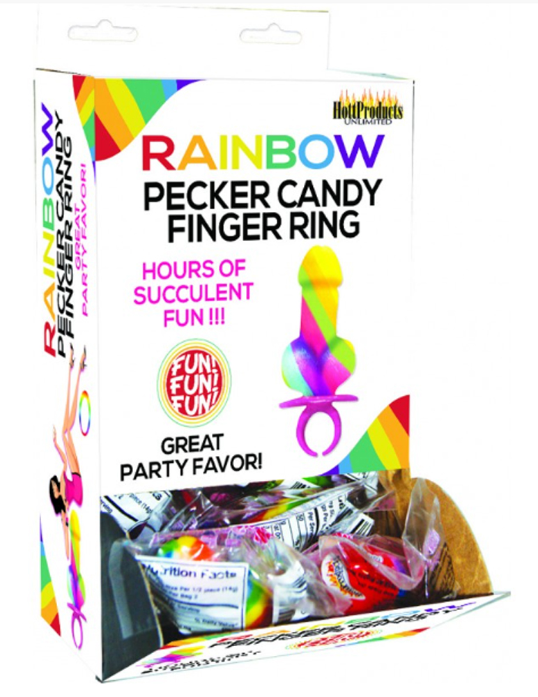Hott Products - Rainbow Cock Ring Pop - 12 Piece Display - Displays-Bowls & Wall Displays