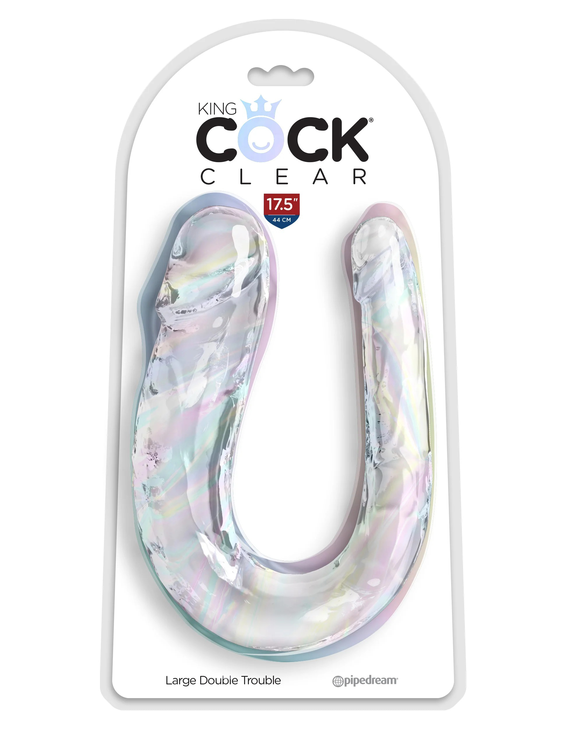 Pipedream - Large Double Trouble - Clear - Dildos & Dongs