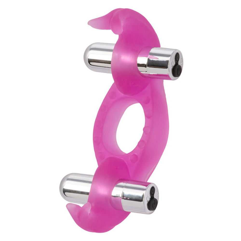 CalExotics - Silicone Triple Orgasm Erection Enhancer Pink Rechargeable - Clit Stimulators