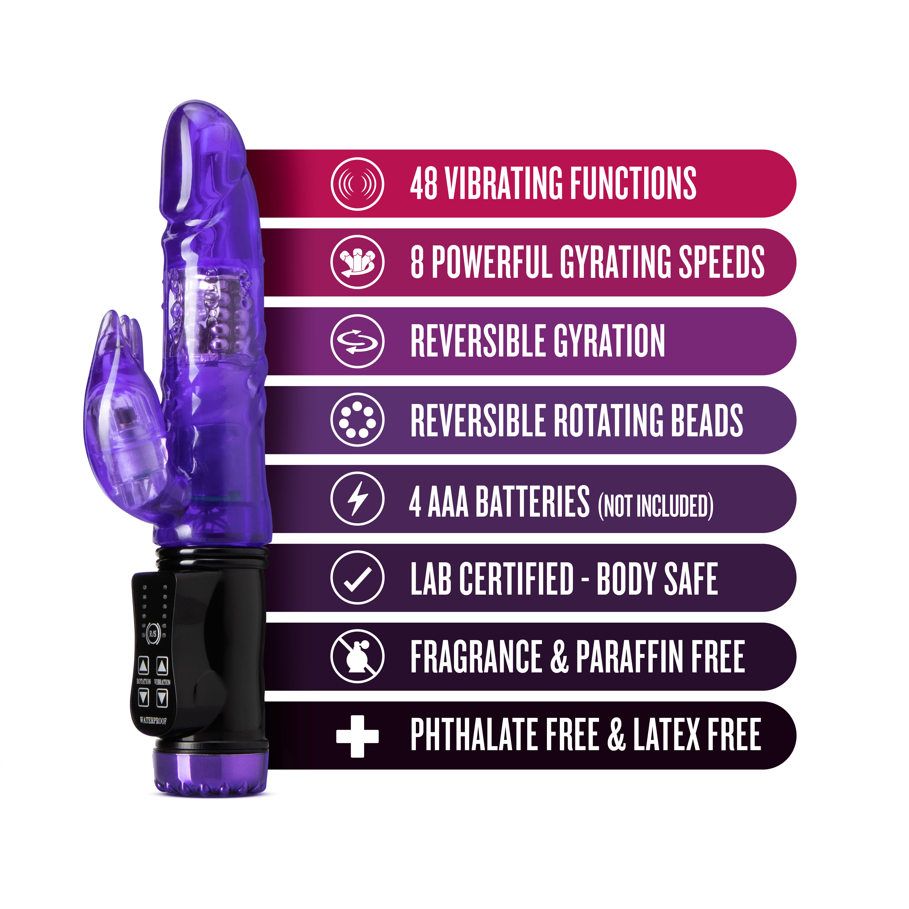 Blush - Sexy Things Flutter Rabbit Dual Stimulation Vibrator Purple - Vibrators - TPE/TPR/Elastomers