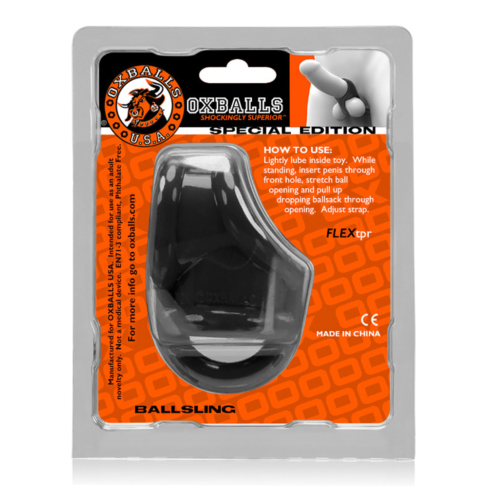 Oxballs - Oxballs Ballsling Cocksling W / Splittler - Black - Cockrings