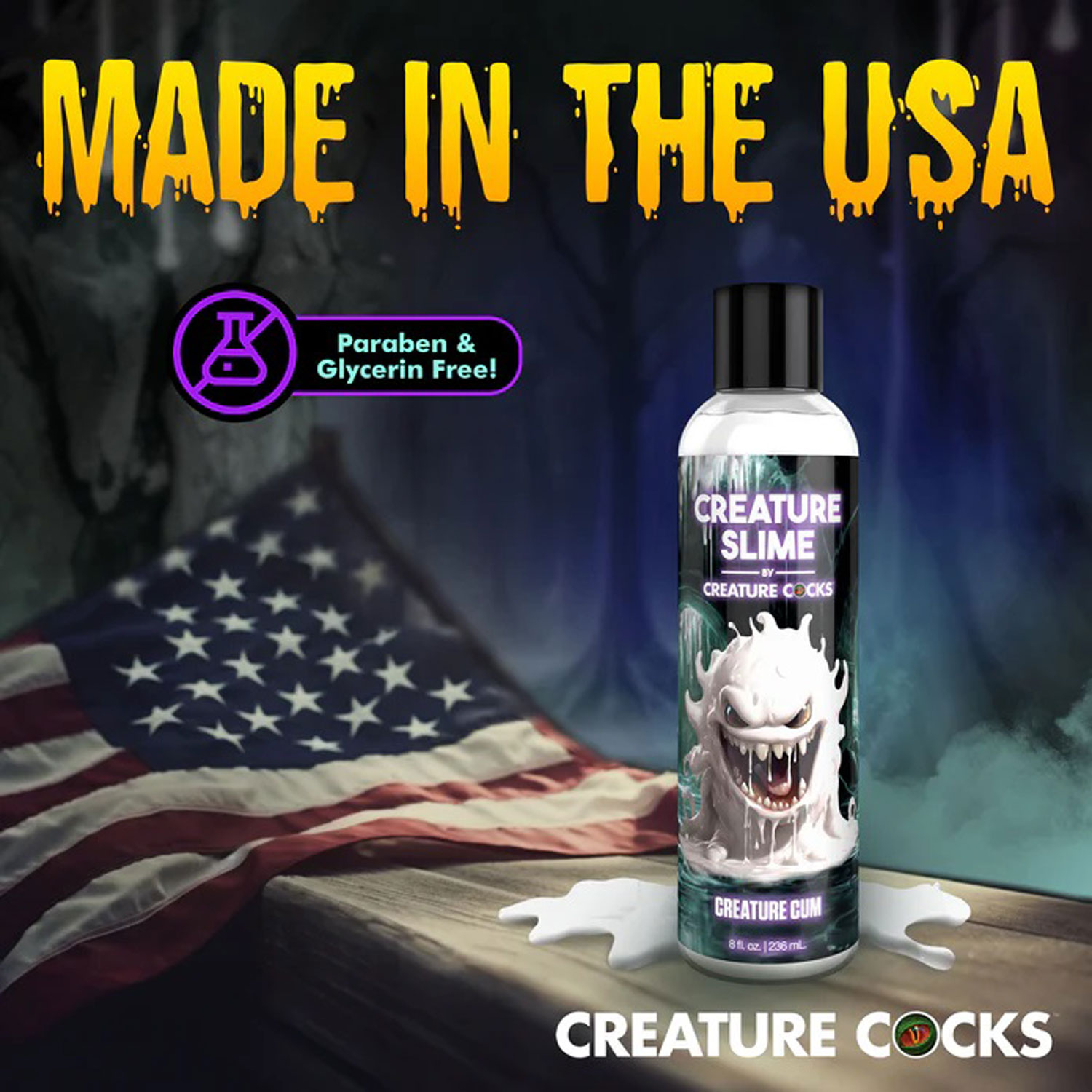XR Brands - 8oz Creature Slime Creature Cum Unscented Jizz - Lubricant - Clear - Lubricants, Creams & Glides - Liquid