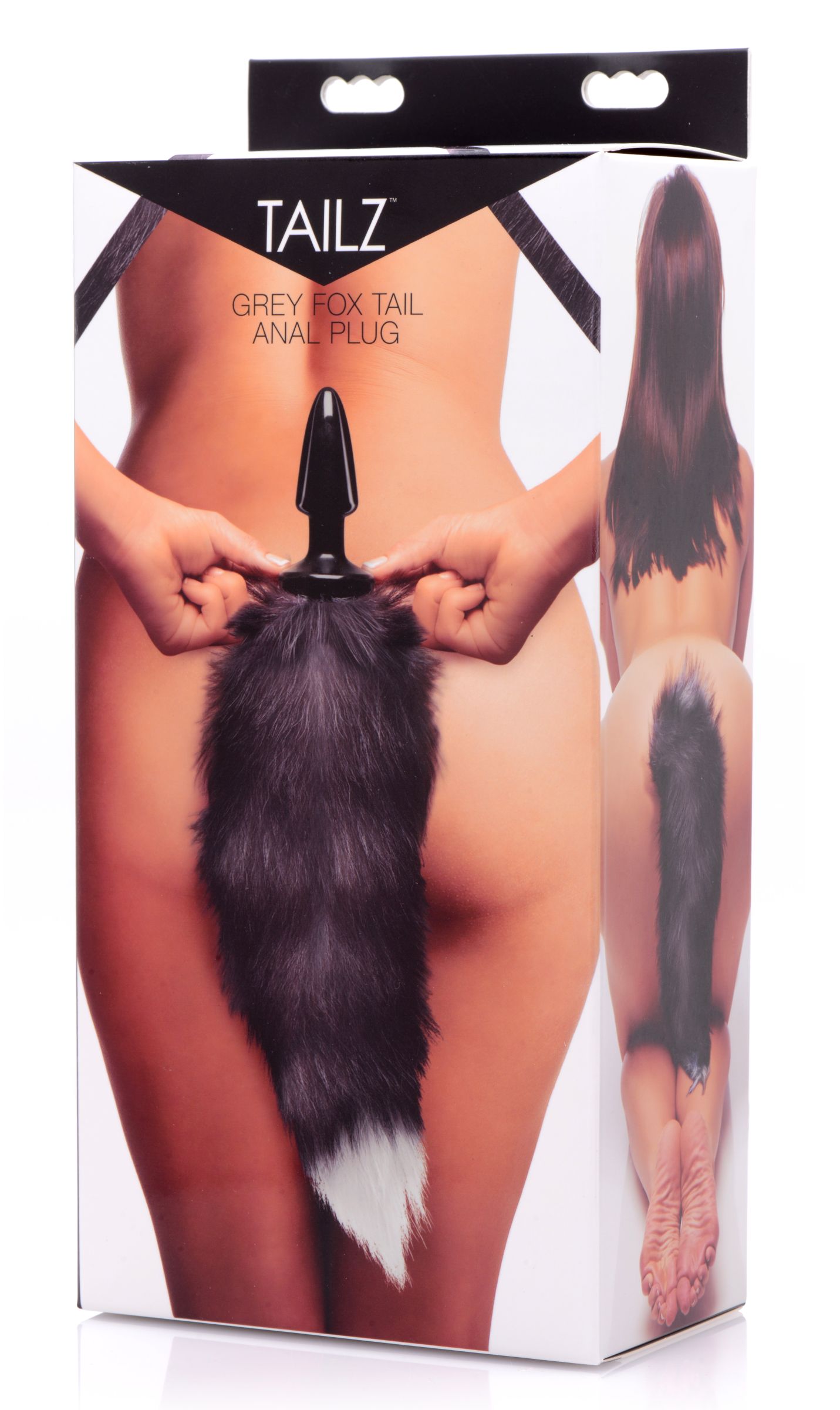 XR Brands - Grey Fox Tail Anal Plug - Anal Toys & Stimulators