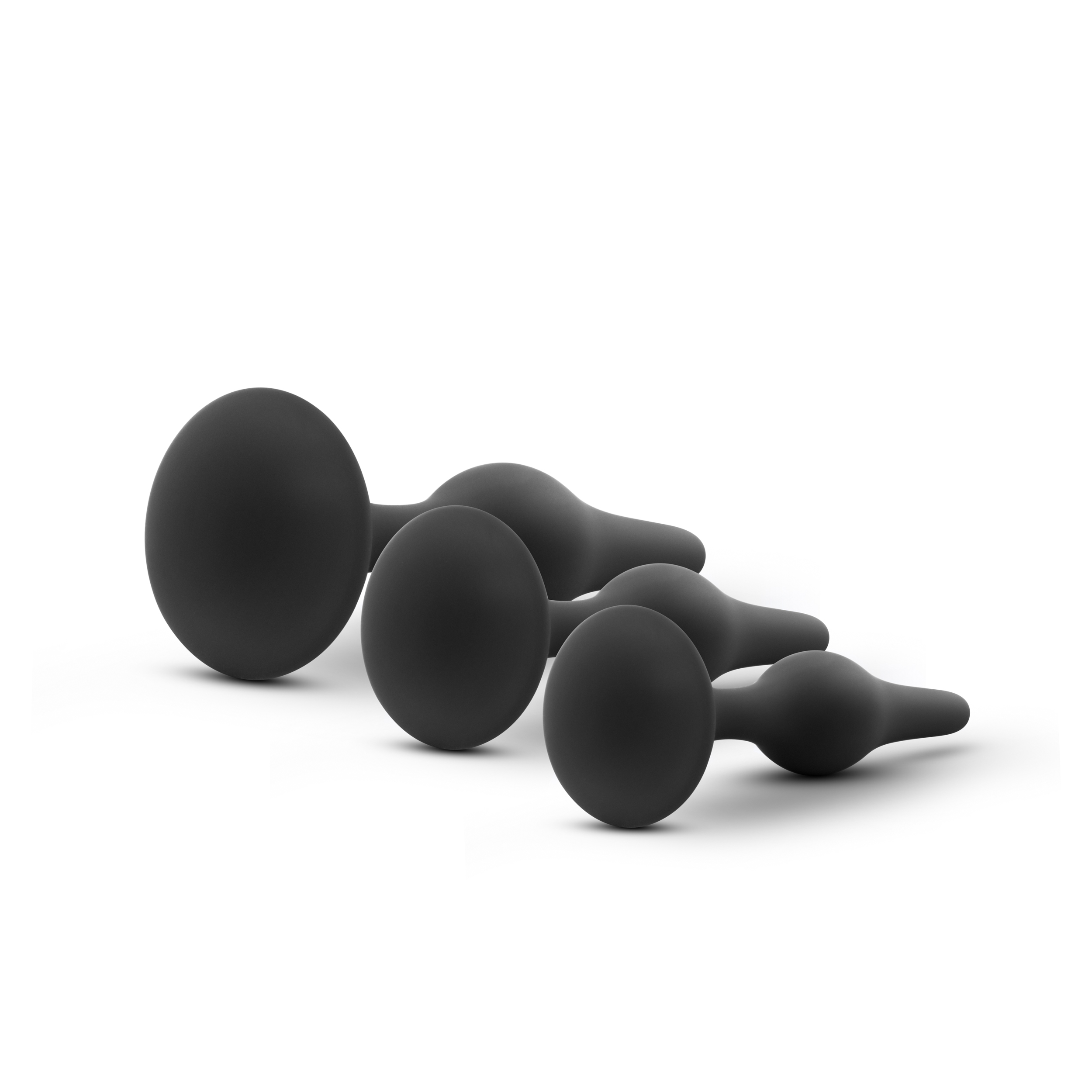 Blush - Luxe 3-Piece Silicone Beginner Plug Kit Black - Anal Toys & Stimulators - Silicone
