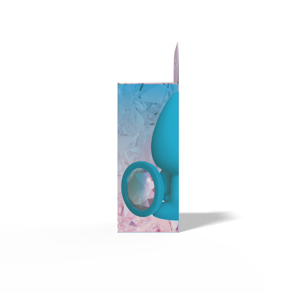 Viben - Gemma Clear Iridescent Gem Teal Silicone Plug - S - Anal Toys & Stimulators