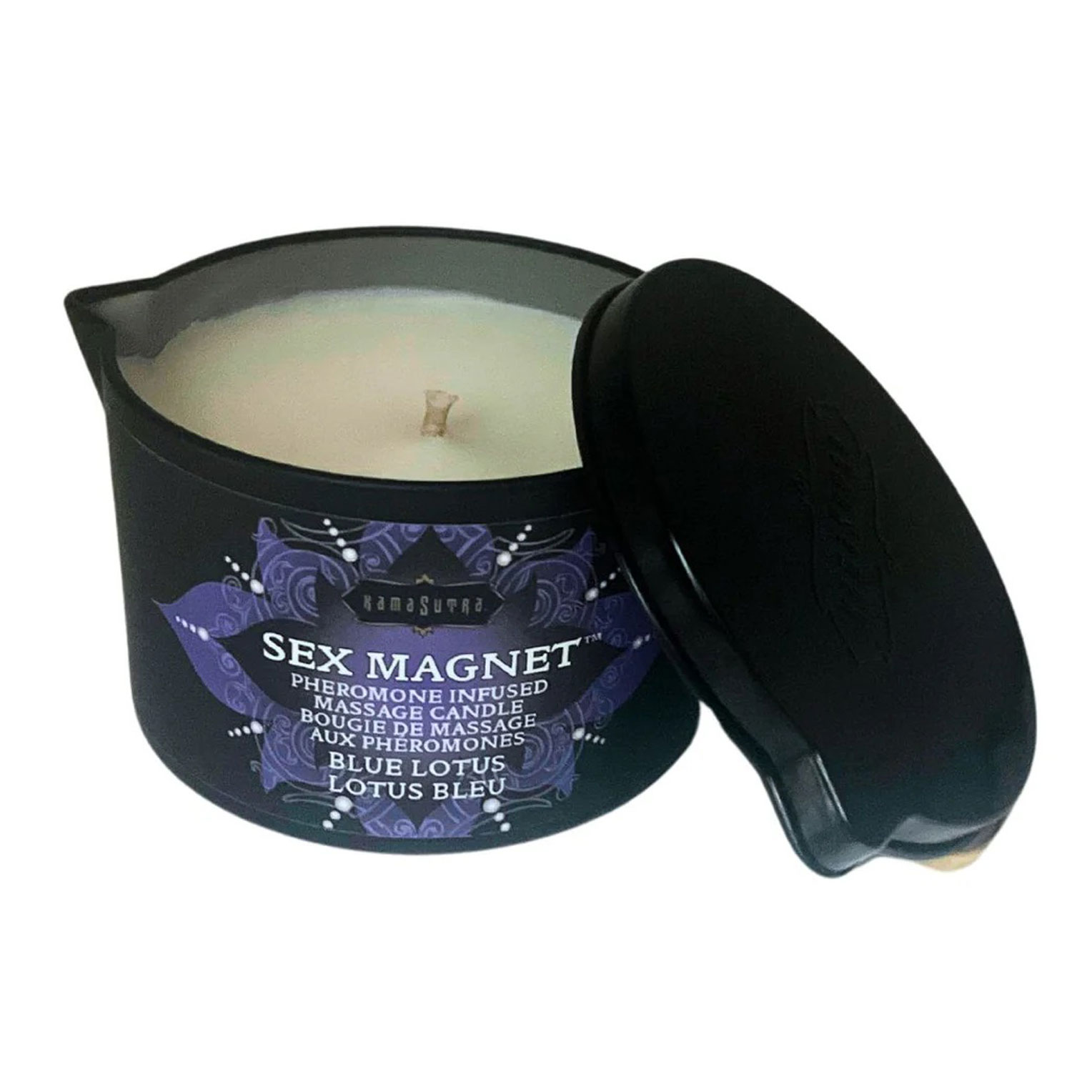 Kama Sutra - Sex Magnet Blue Lotus Pheromone Massage Candle 6oz - Bath & Body