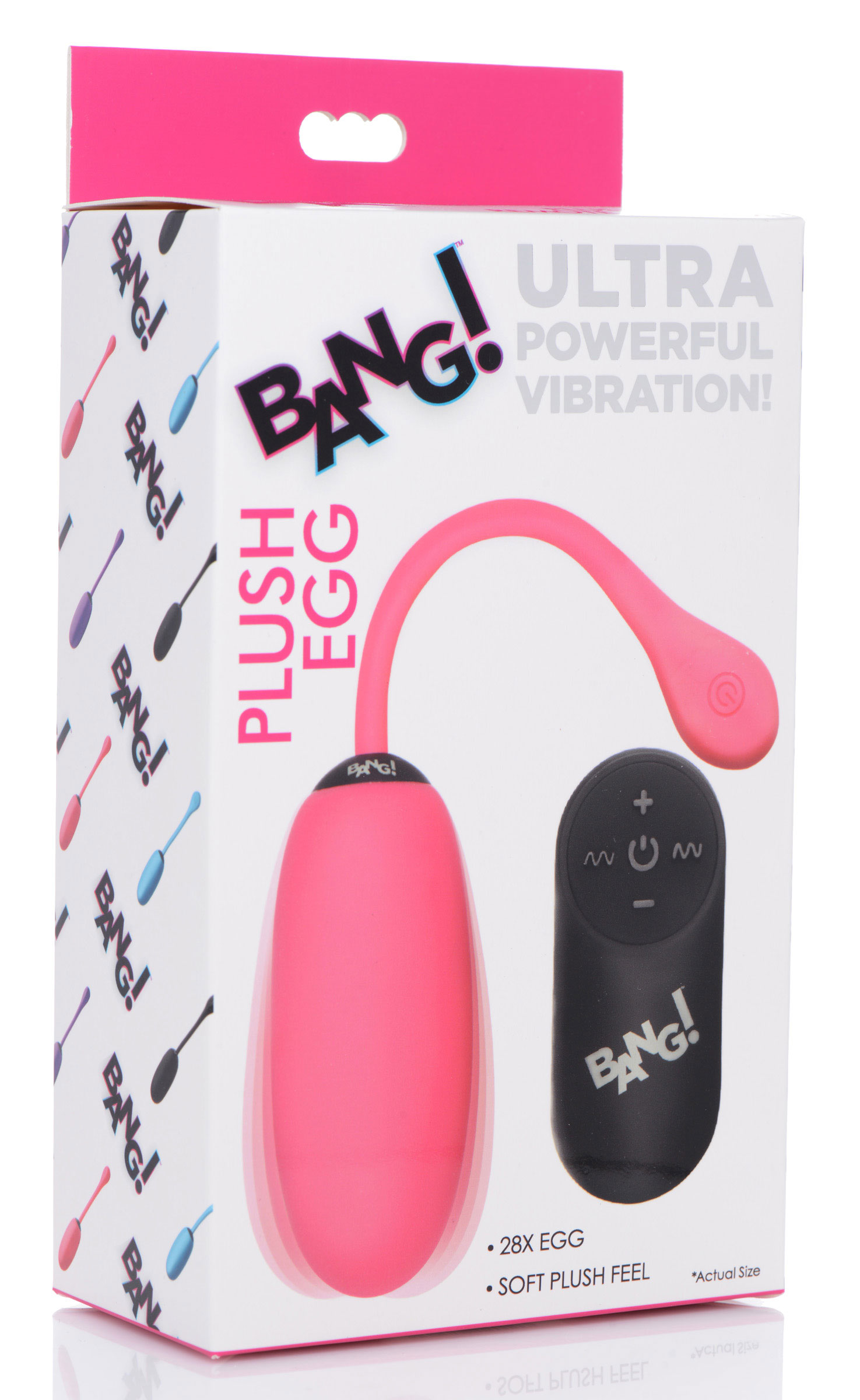 XR Brands - 28x Plush Egg and Remote - Pink - Eco-Friendly