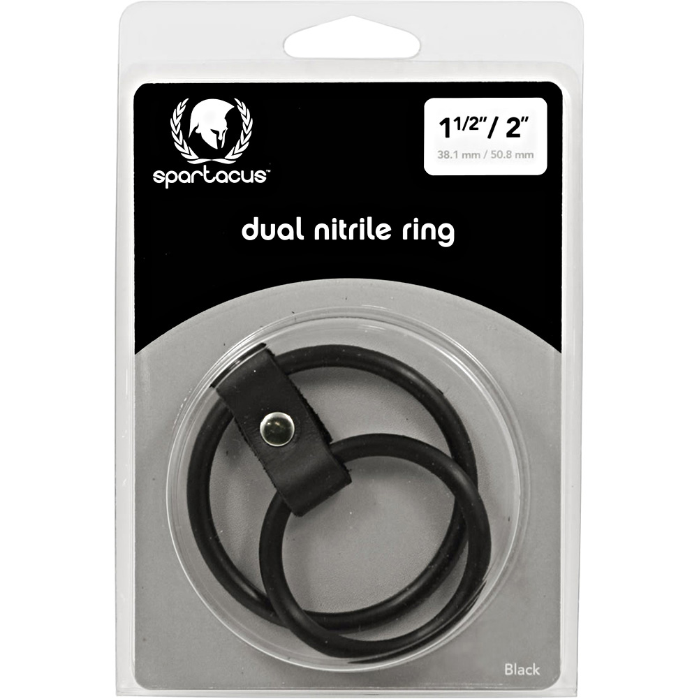 Spartacus - Nitrile Dual Cock Ring - Black - Cockrings