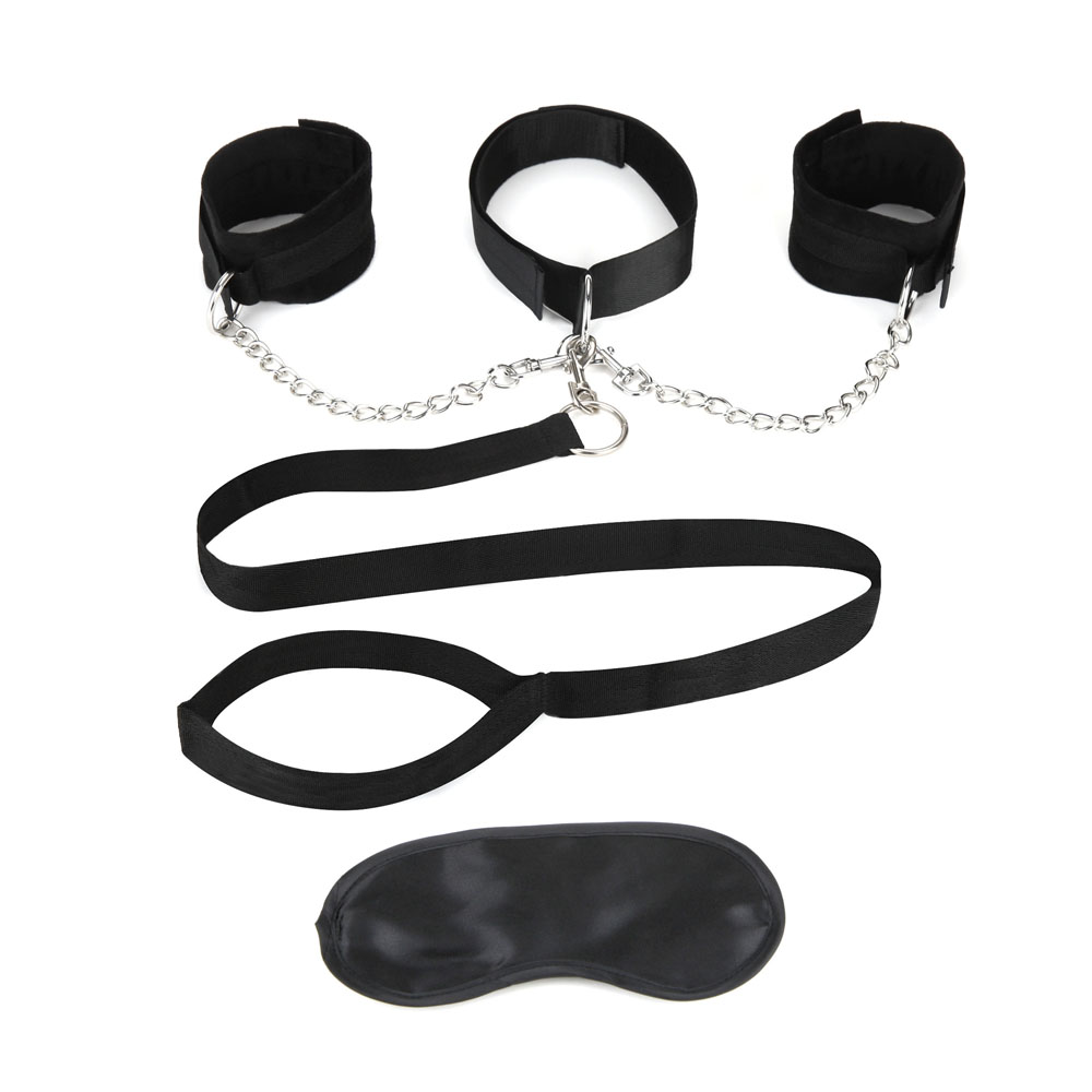 Electric Eel - Lux Fetish Collar Cuffs & Leash Set - Bondage & Fetish Toys - Mesh
