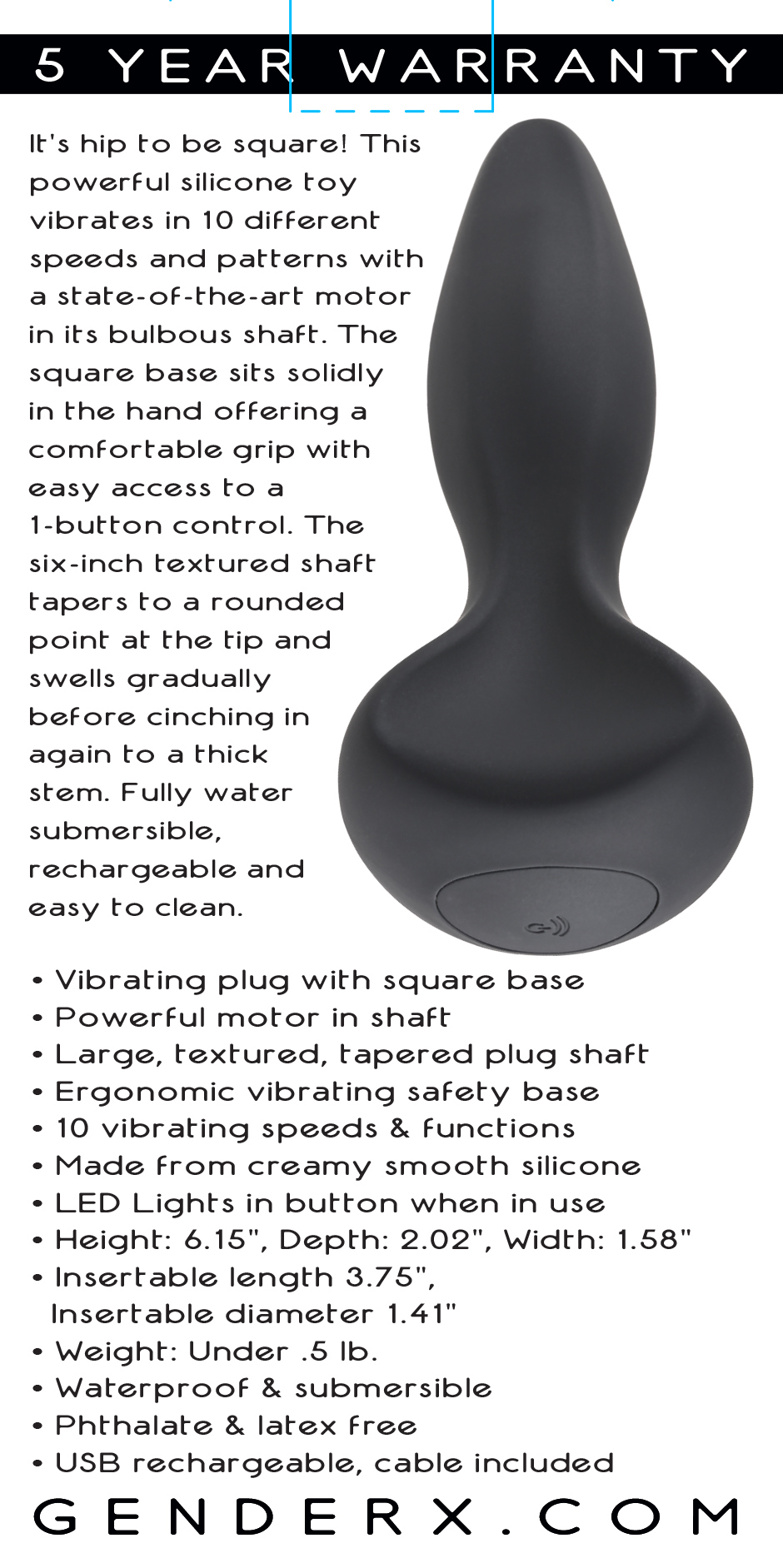 Evolved Novelties - Hip to Be Square - Black - Anal Toys & Stimulators