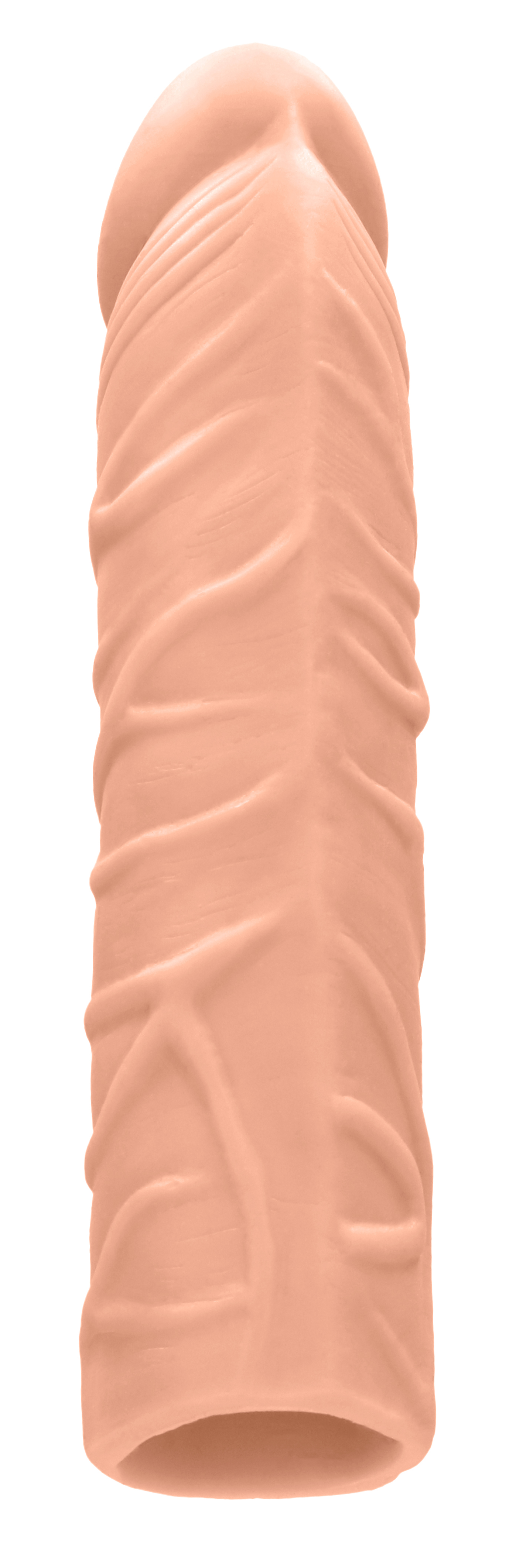 Shots - RealRock Realistic Veiny 7 in. Penis Sleeve Extender Beige - Dildos - TPE/TPR/Elastomers