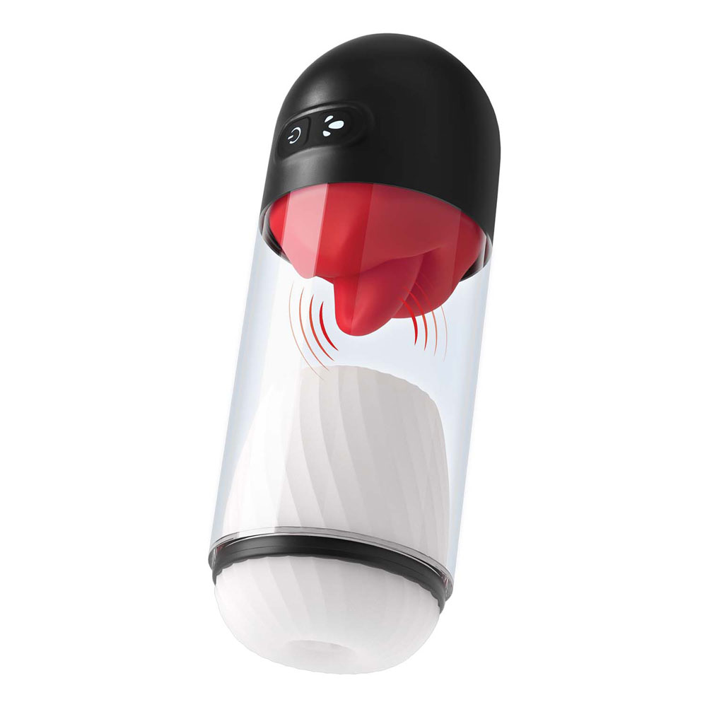 Nasstoys - Delite Masturbator With Tongue Action - White - Masturbation Aids for Males