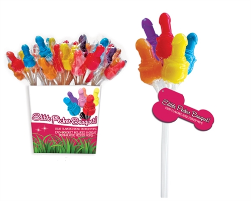 Hott Products - Edible Pecker Bouquet 72 Pieces Pail Display 12 Bundles - Displays-Bowls & Wall Displays