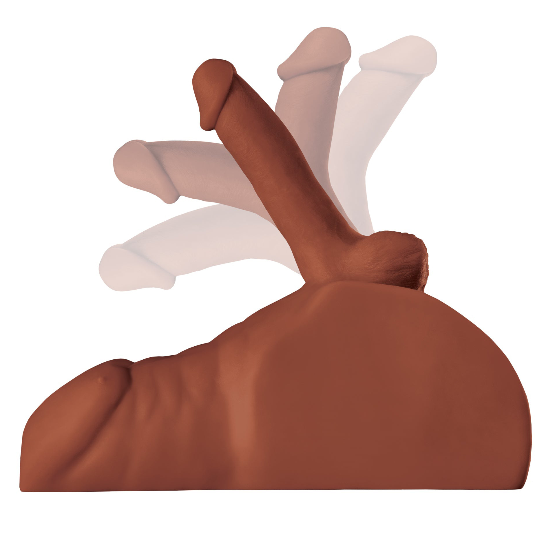PDX Brands PDX Plus Perfect Ride Anal Masturbator With 6 in. Posable Dildo Brown