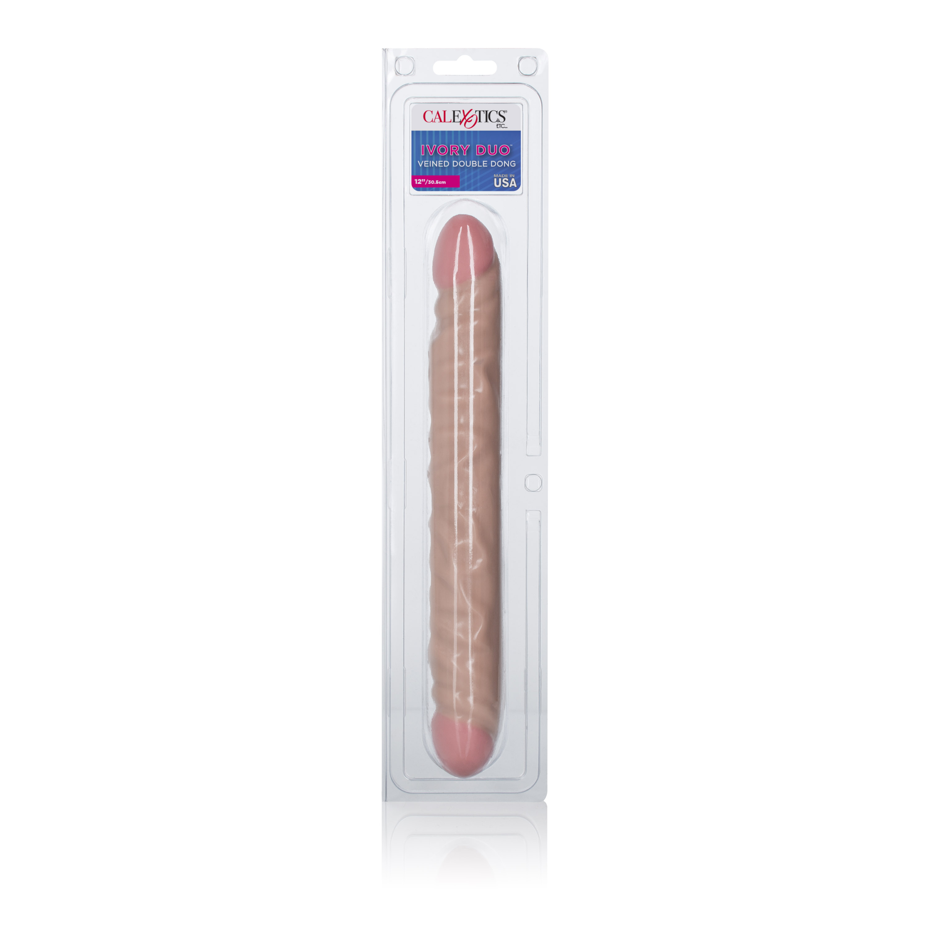 CalExotics - Ivory Duo 12 Inches Veined Double Dong - Dildos