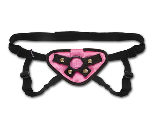 Electric Novelties - Pink Velvet Strap-on Harness - Bondage & Fetish Toys