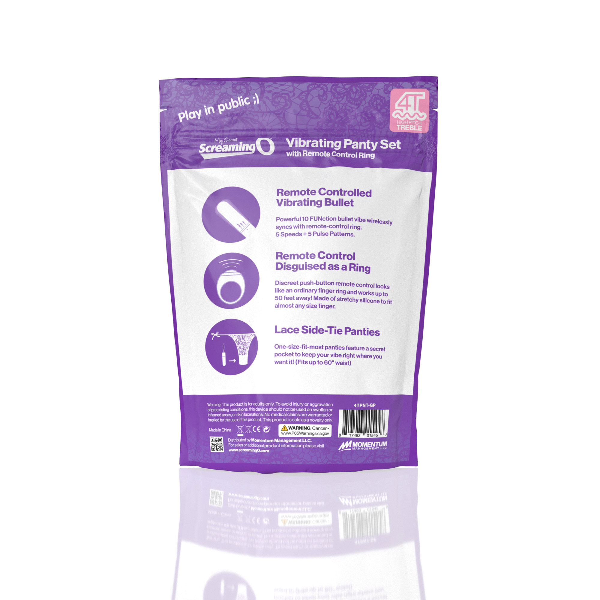 Screaming O - Screaming O 4t - Vibrating Panty Set With Remote Control Ring - Grape - Clit Stimulators