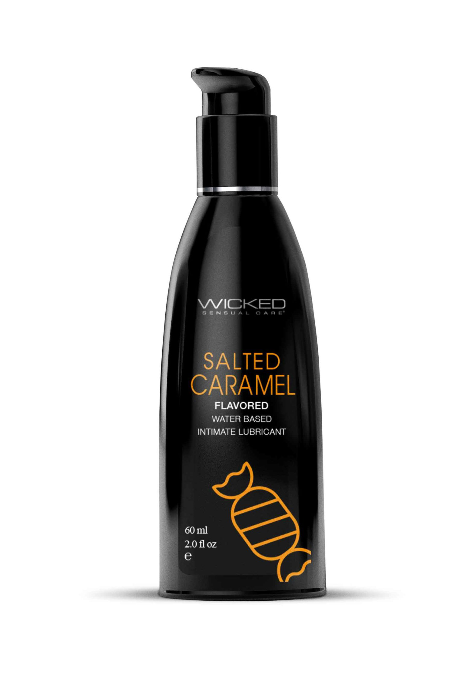Wicked Sensual Care - Aqua Salted Caramel Flavored Water Based Intimate Lubricant - 2 Fl. Oz. - Holiday Items