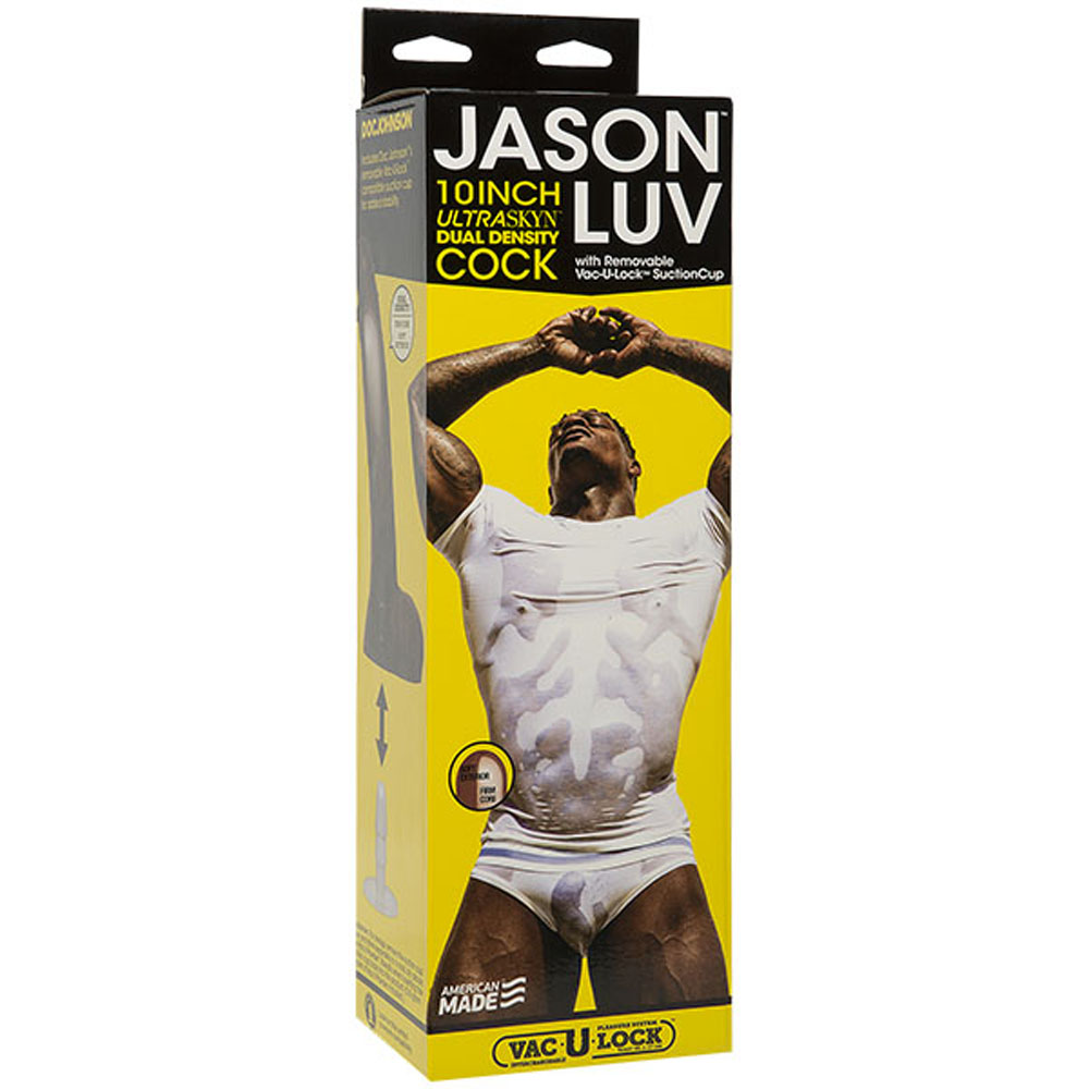 Doc Johnson - Jason Luv 10in ULTRASKYN Cock with Removable Vac-U-Lock Suction Cup Chocolate - Dildos - TPE/TPR/Elastomers