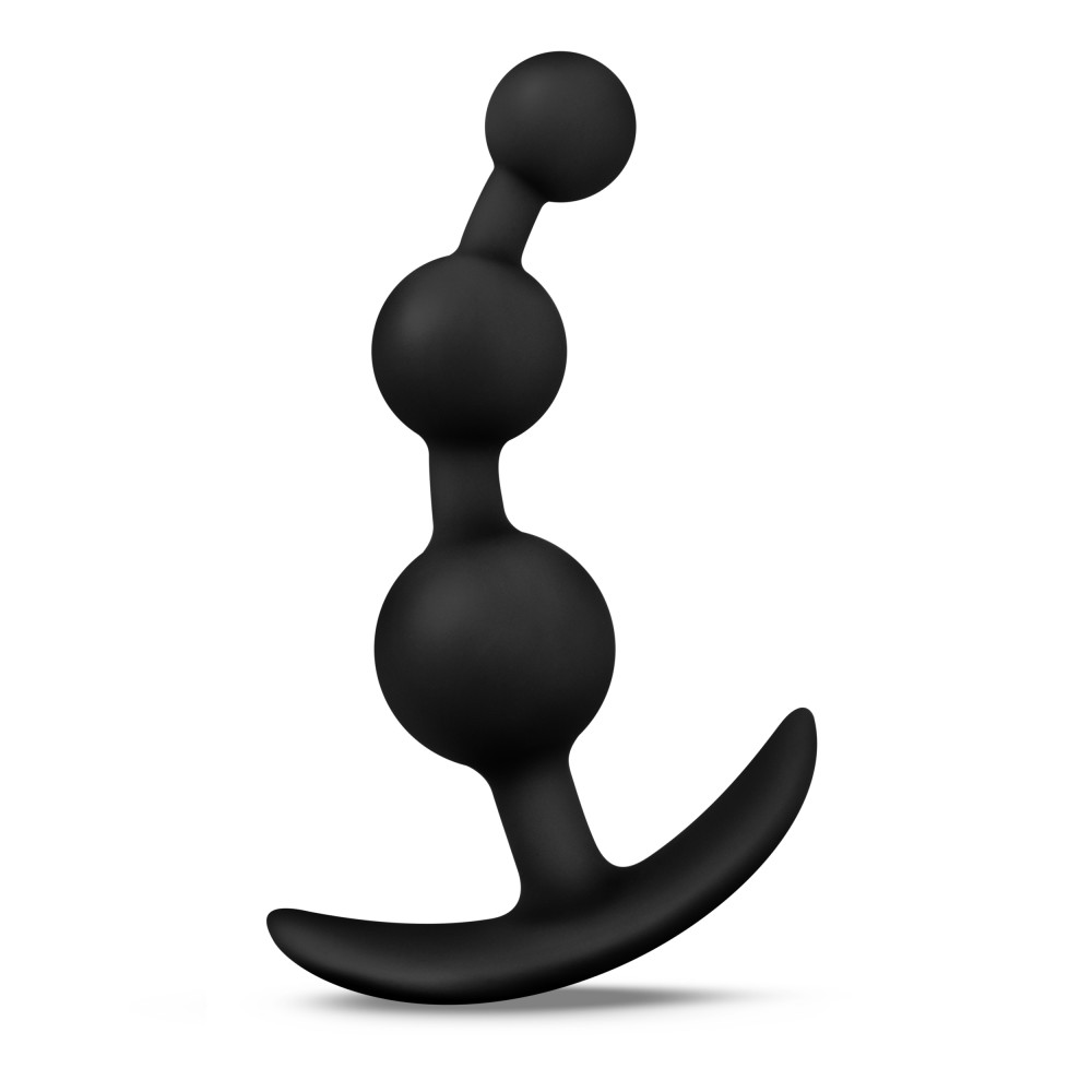 Blush - Anal Adventures Platinum Silicone Small Anal Beads Plug Black - Anal Toys & Stimulators - Silicone