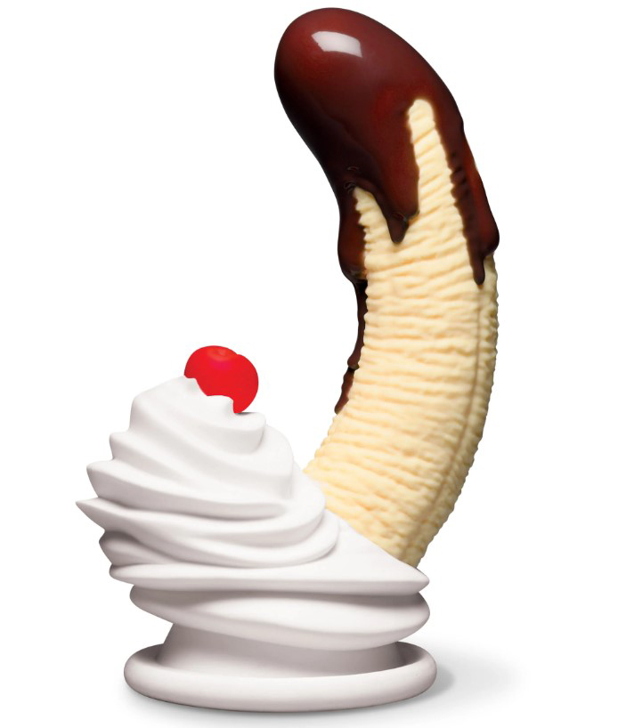 XR Brands - Chocolate Dipped Banana Split Premium Silicone Dildo - Dildos & Dongs - Silicone