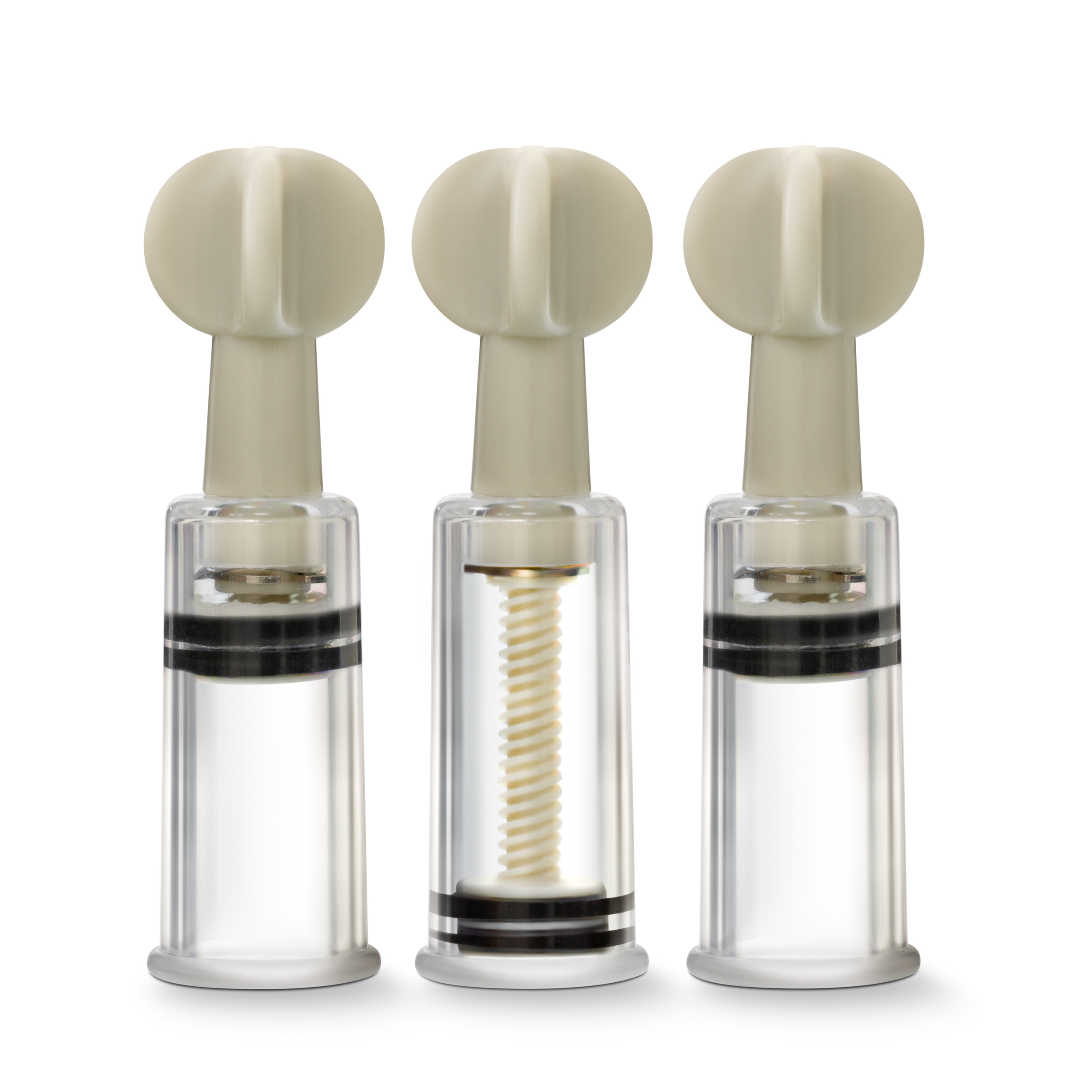 Blush - Temptasia - Clit and Nipple Twist Suckers - Set of 3 - Clear - Pumps & Enlargers