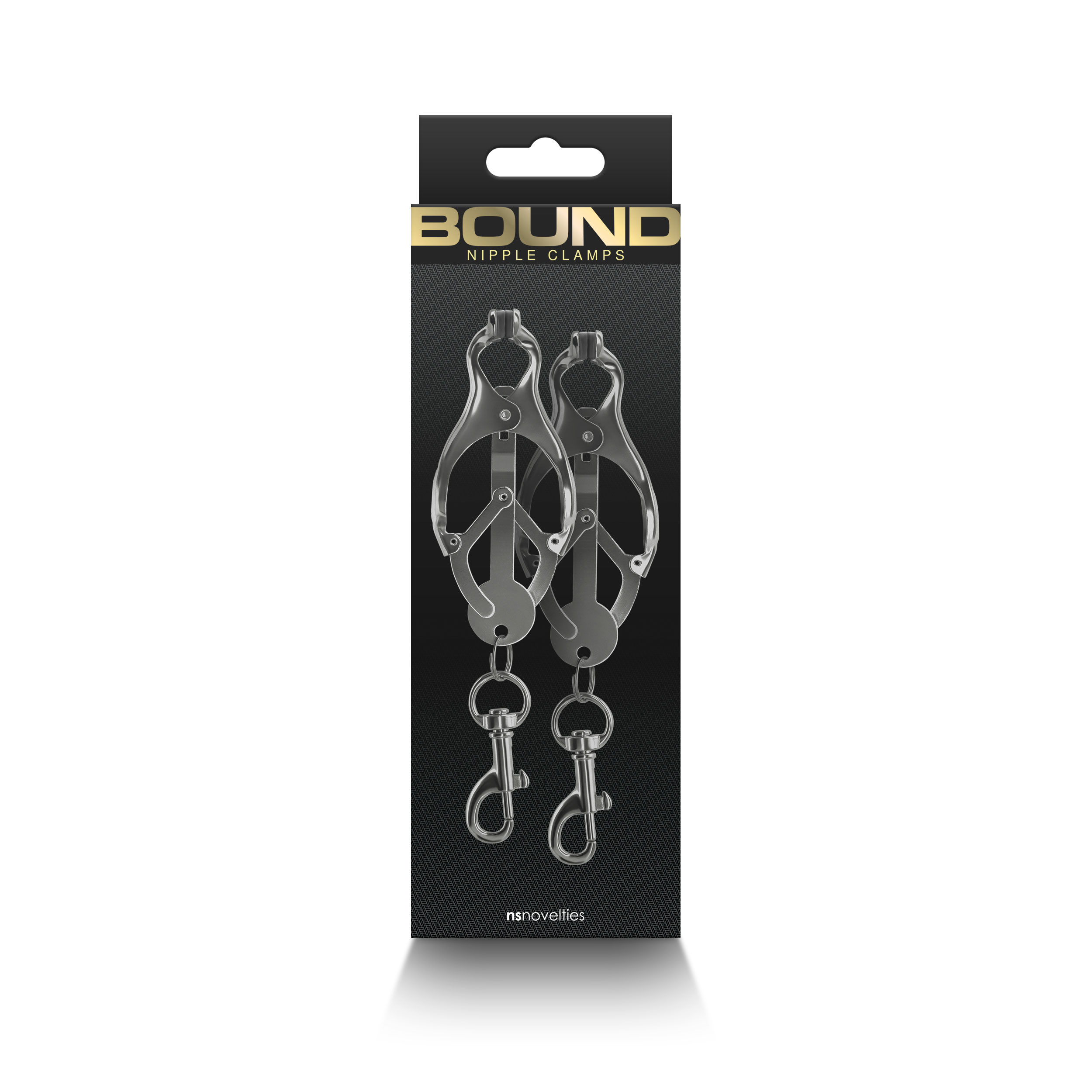 NS Novelties - Bound Nipple Clamps C3 Gunmetal - Bondage & Fetish Toys - Metal