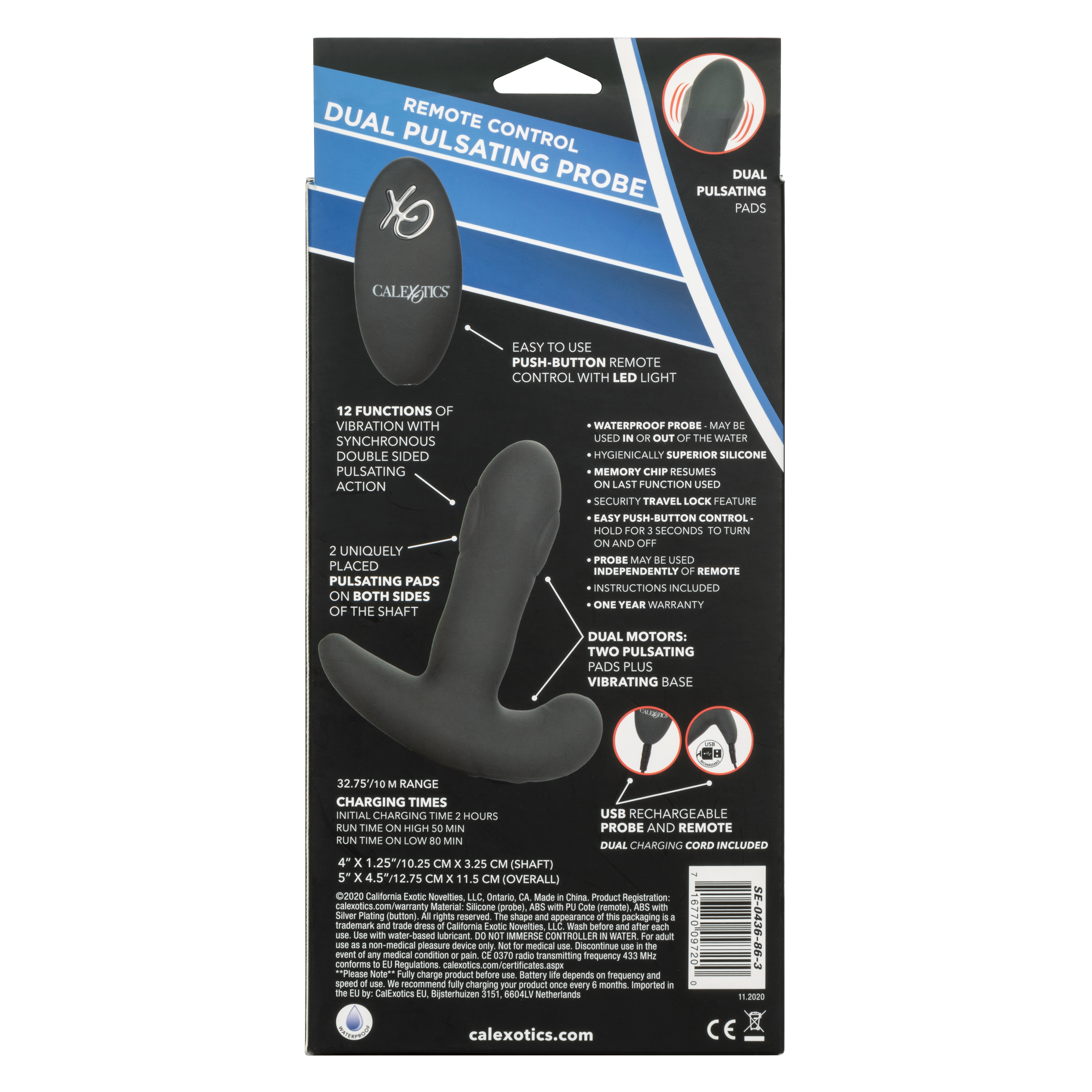 CalExotics - Eclipse Remote Control Dual Pulsating Probe - Anal Toys & Stimulators