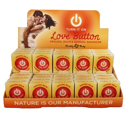 Earthly Body - Love Button Arousal Balm - 30 Piece P.O.P. Display - Displays-Bowls & Wall Displays