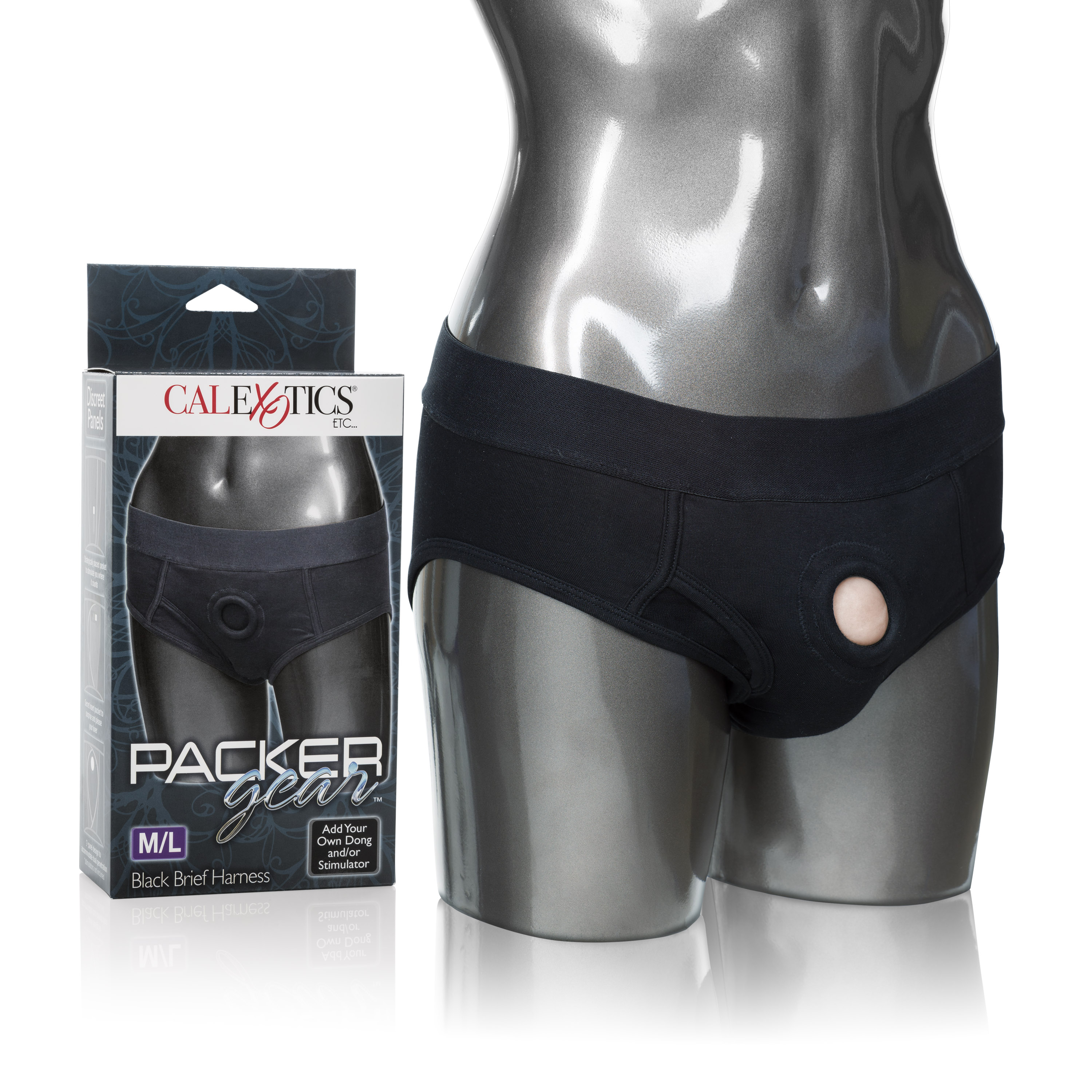 CalExotics - Packer Gear Brief Harness - Medium/large - Black - Dildos