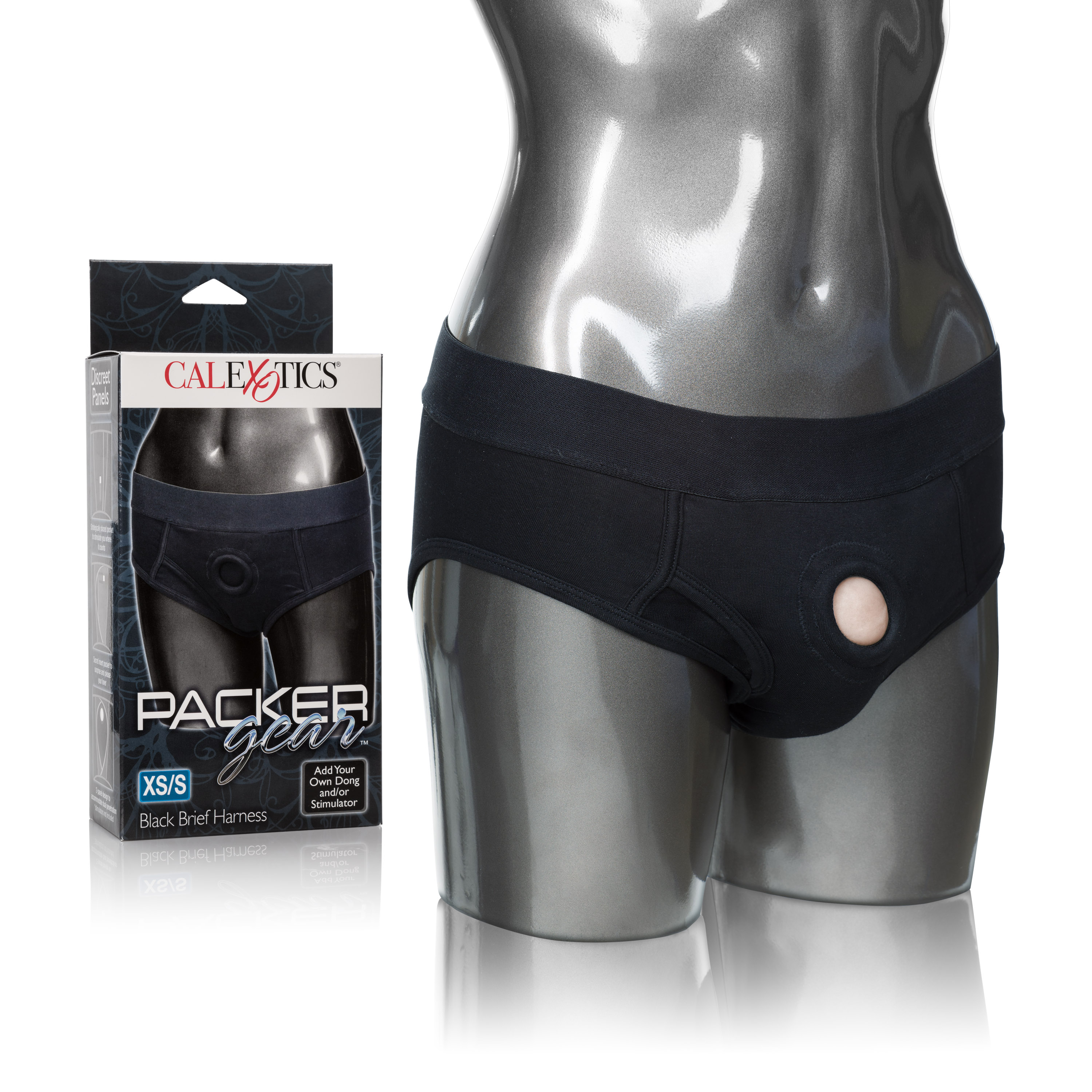 CalExotics - Packer Gear Brief Harness - Extra Small/small - Black - Dildos