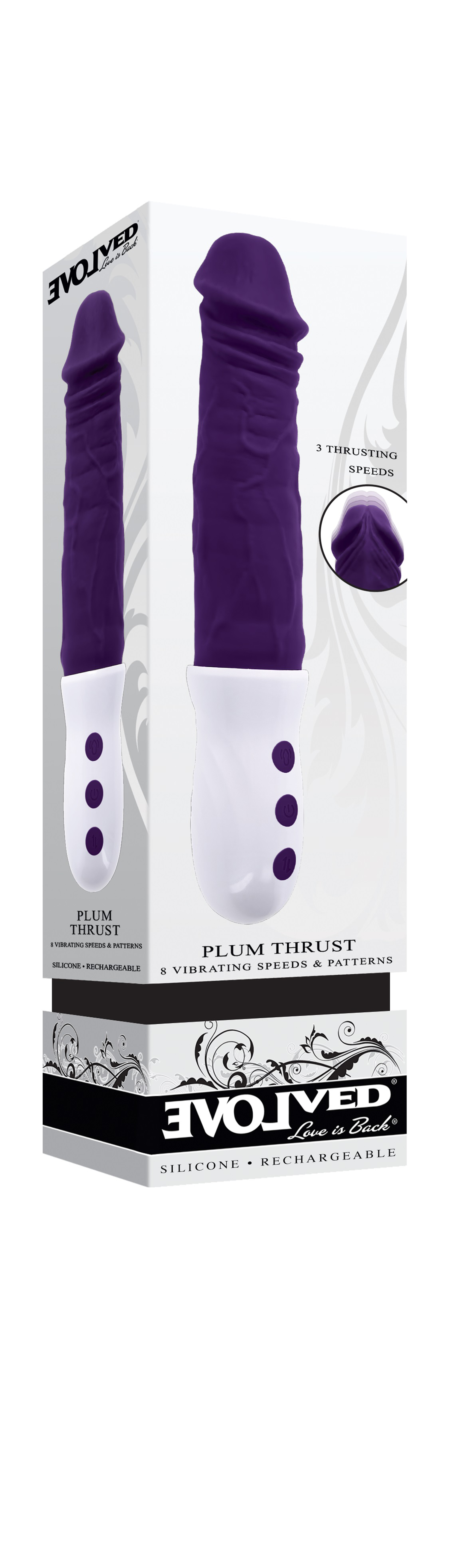 Evolved - Evolved Plum Thrust Rechargeable Thrusting Vibe Silicone - Vibrators - Silicone