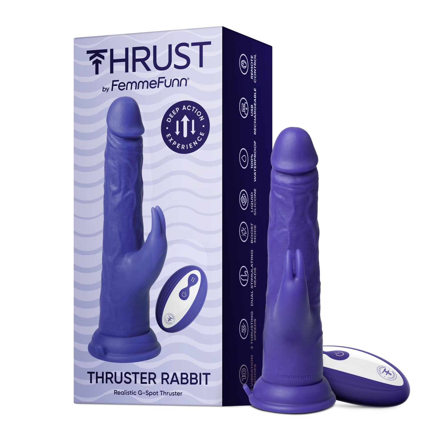 FemmeFunn - FemmeFunn Thruster Rabbit Dark Purple - Vibrators - Silicone