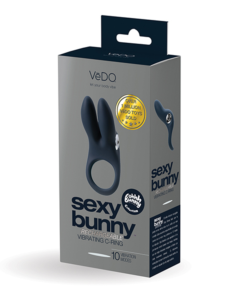 VeDO - Sexy Bunny Rechargeable Ring - Black Pearl - Cockrings