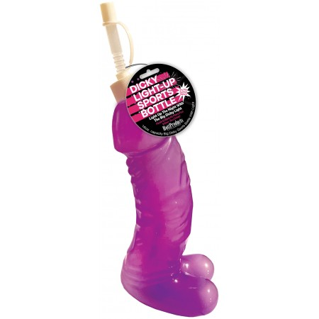 Hott Products - Light Up Pecker Sports Bottle Purple - Bachelor & Bachelorette Items