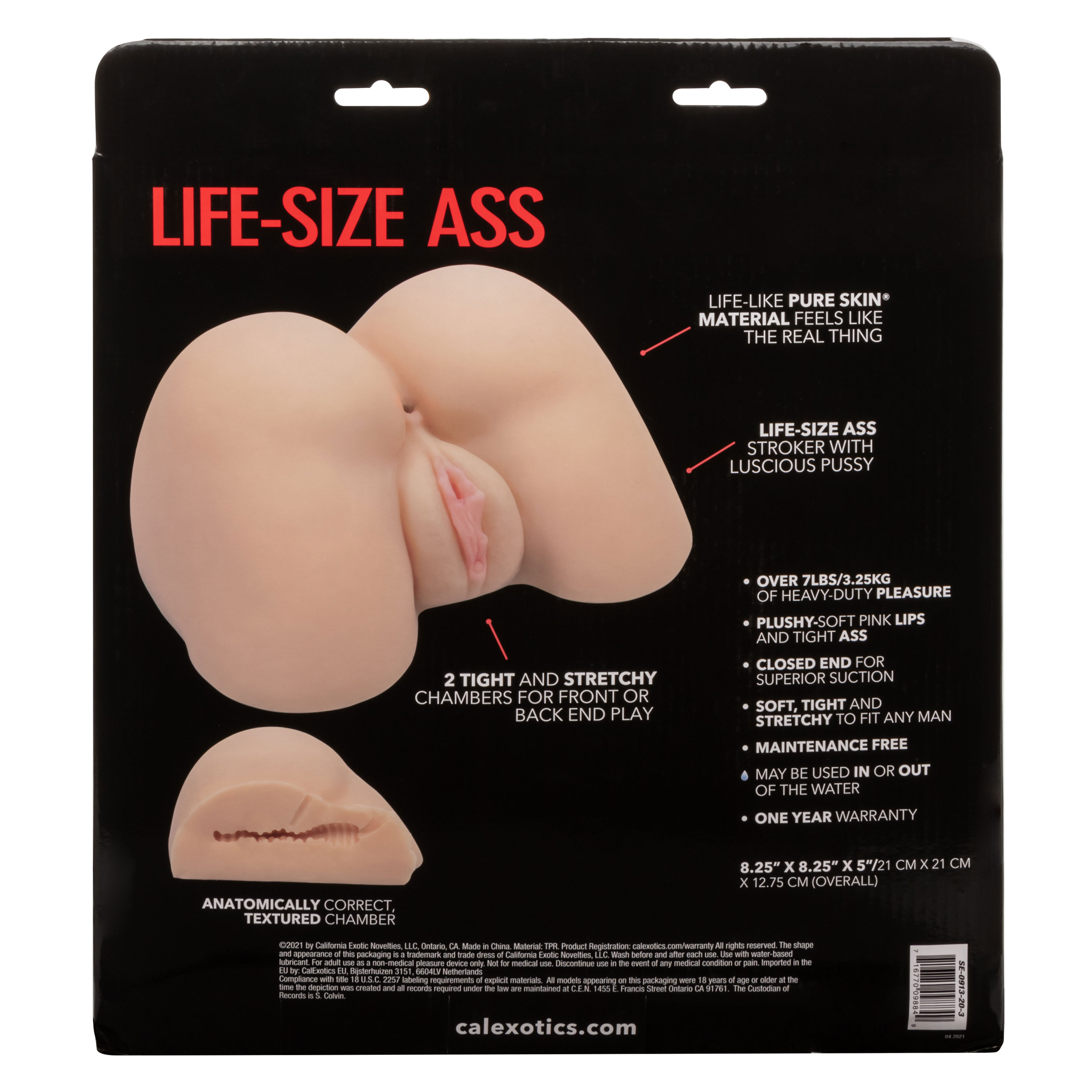 CalExotics - Stroke It Life-Size Ass - Ivory - Masturbation Aids for Males