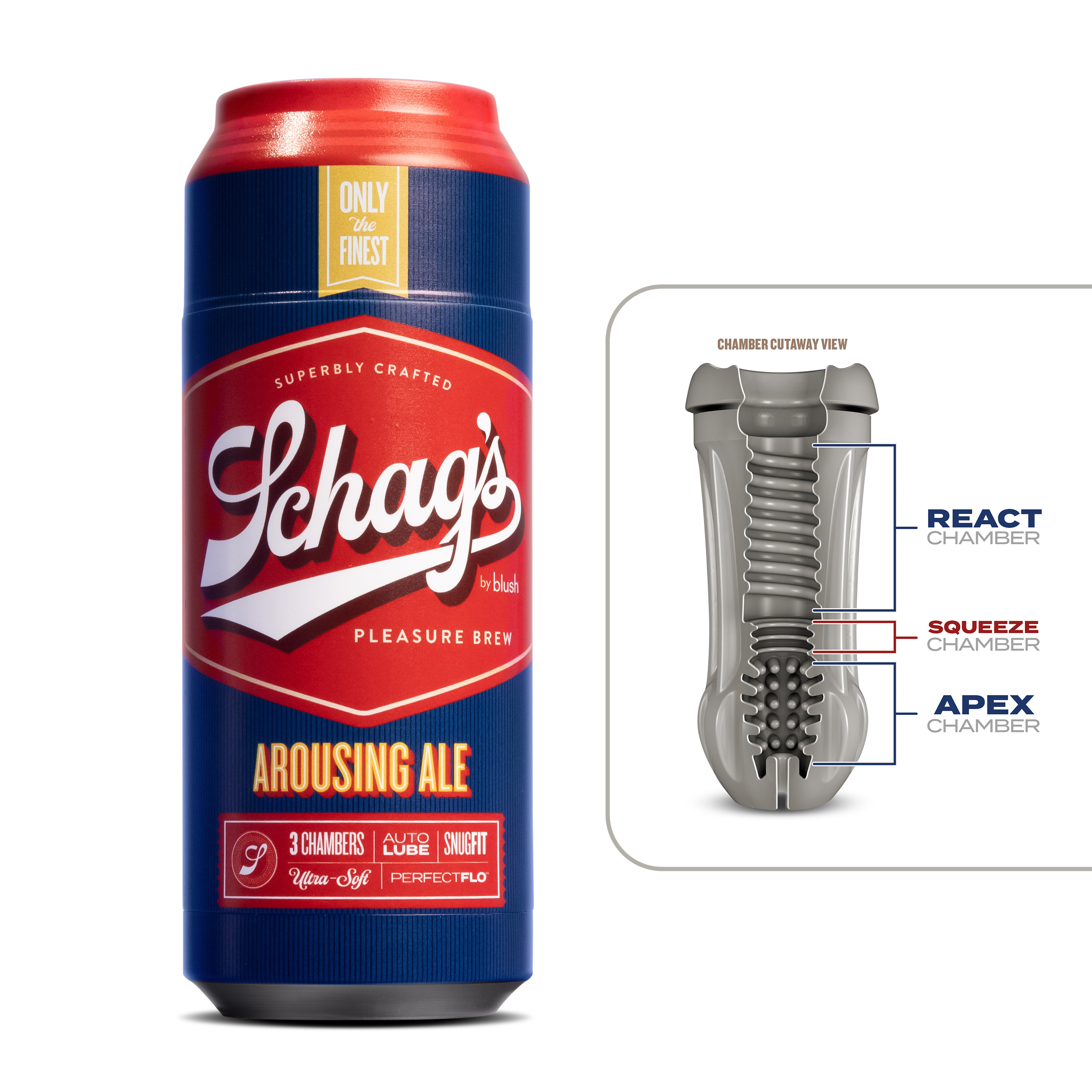 Blush - Schag''s Arousing Ale Self-Lubricating Stroker Frosted - Masturbation Aids for Males - TPE/TPR/Elastomers