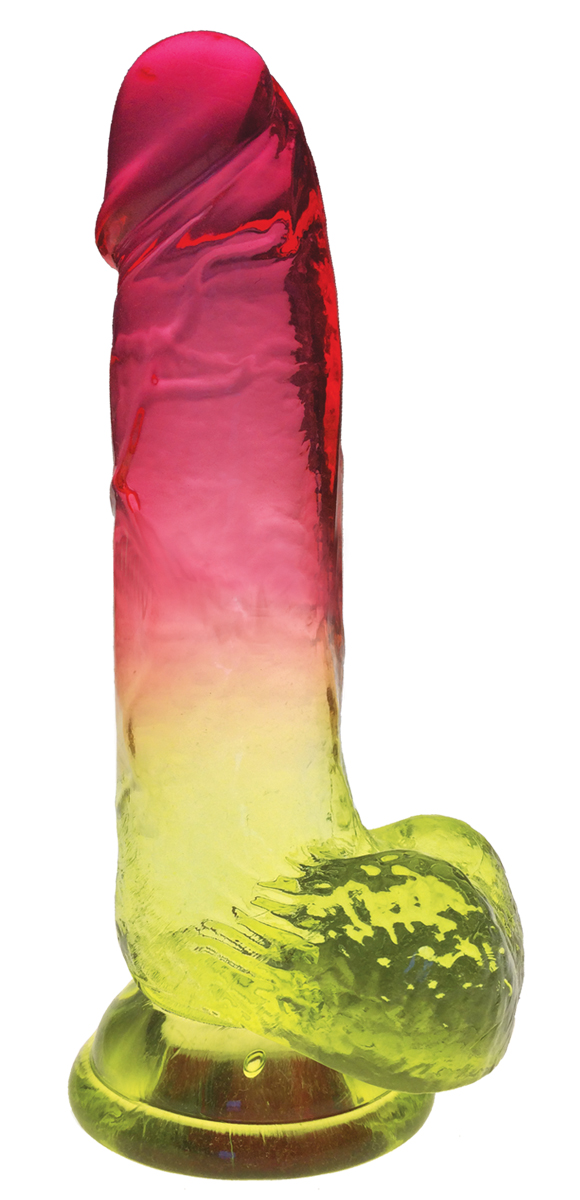 Icon Brands - Shades - 8 Inch Gradient Dong - Pink and Yellow - Dildos
