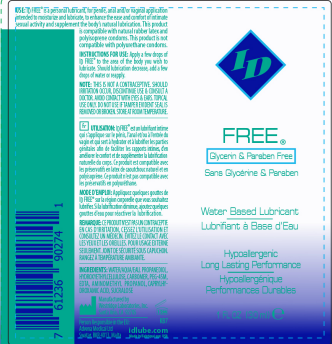 I.D. Lubricants - ID Free - 1 Fl. Oz. - Lubricants, Creams & Glides