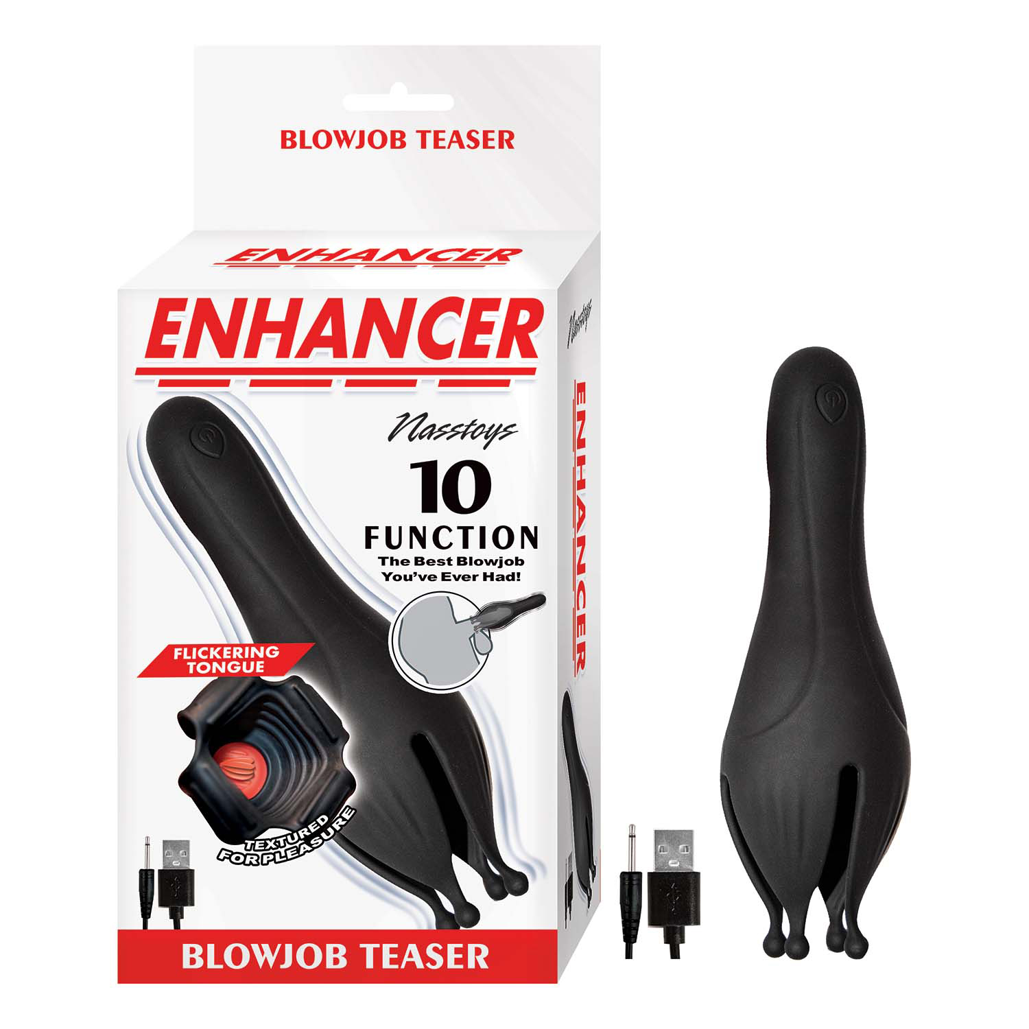 Nasstoys - Enhancer Blowjob Teaser Black - Masturbation Aids for Males - Silicone