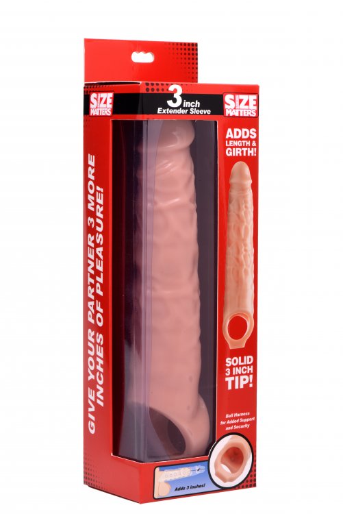 XR Brands - 3 Inch Extender Sleeve - Flesh - Cockrings
