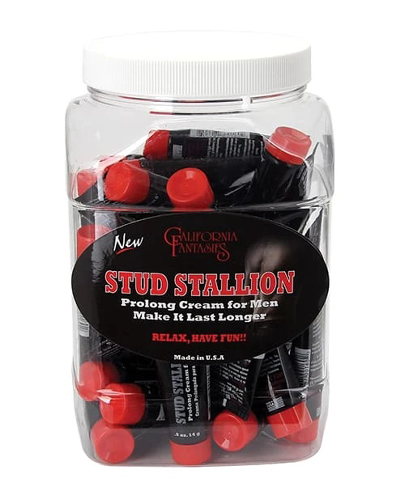 California Fantasies - Stud Stallion -36 Count Bowl - 0.5 Oz. Tubes - Displays-Bowls & Wall Displays