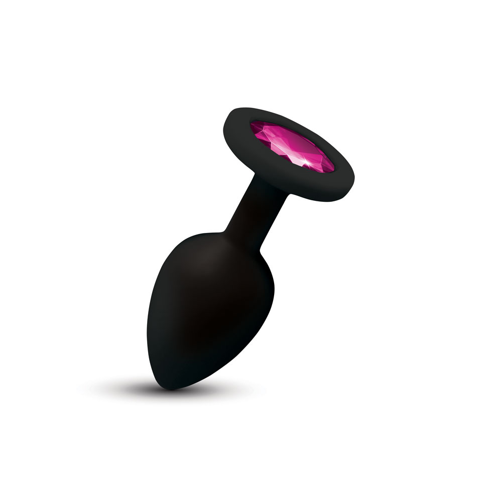 Viben - Gemma Pink Gem Black Silicone Plug - Small - Anal Toys & Stimulators