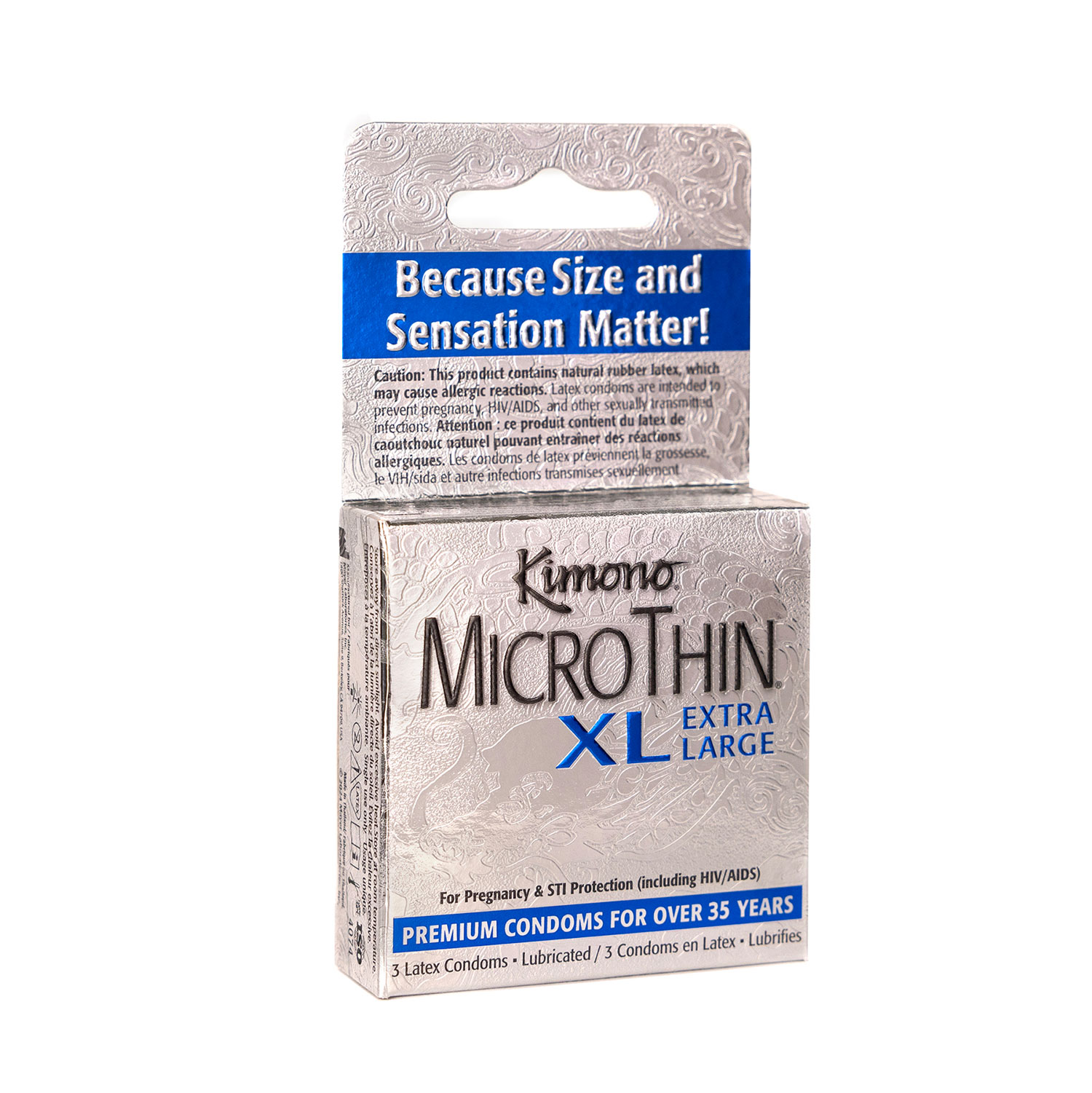 Paradise Marketing - Kimono Microthin XL 3 Count Condoms - Condoms