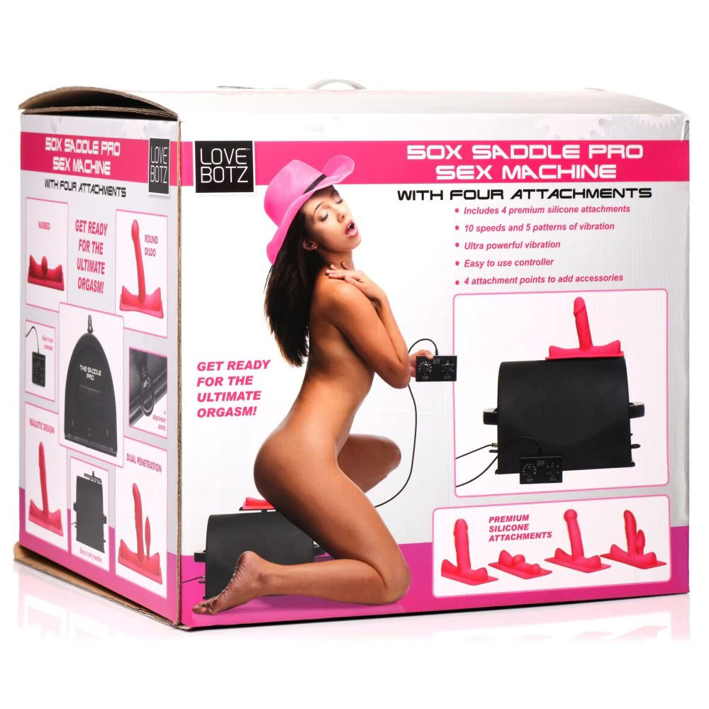 XR Brands - Love Botz 50x Saddle Pro Sex Machine With 4 Attachments - Anal Toys & Stimulators