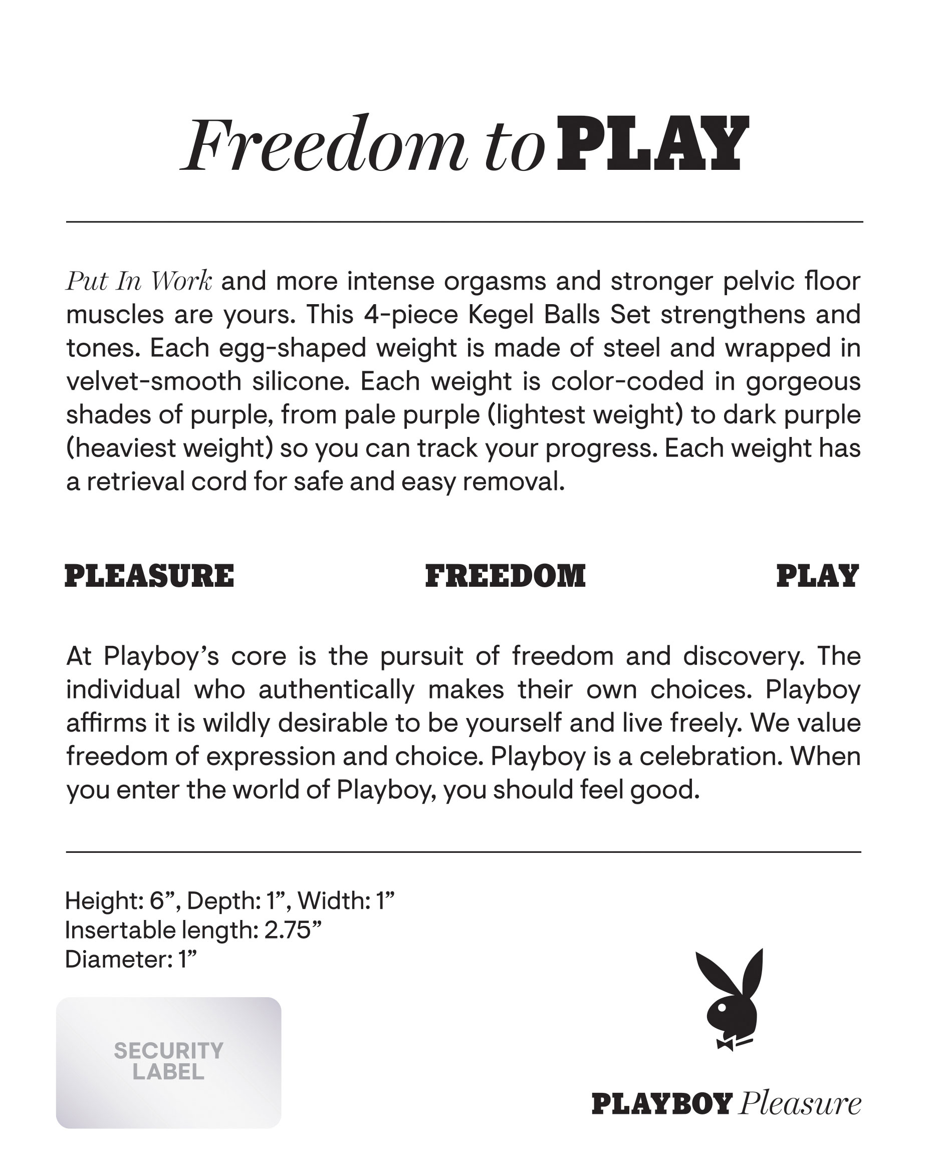 Playboy Pleasure - Playboy Pleasure - Put in Work - Kegel Balls Set - Acai Ombre - Clit Stimulators